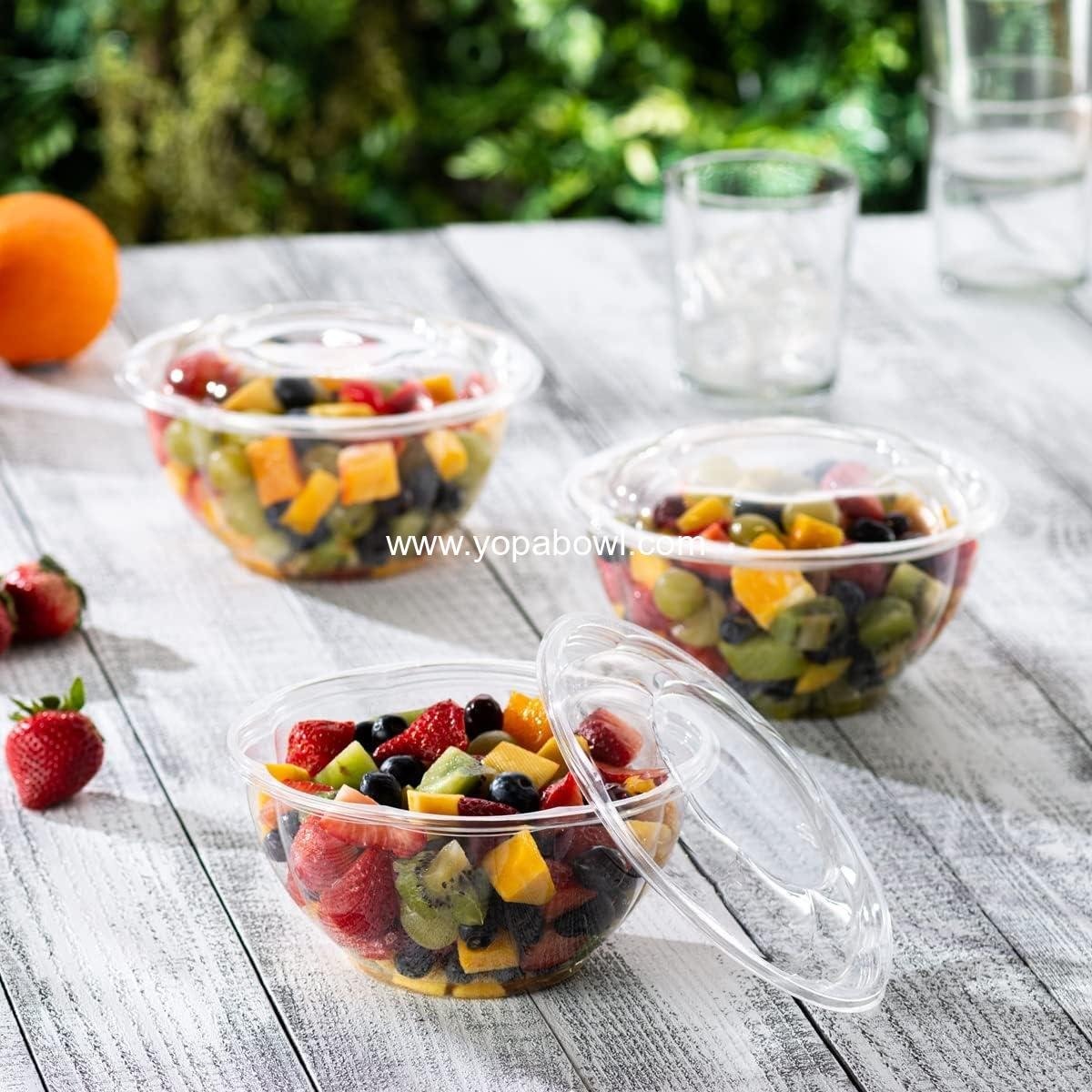 Wholesale Clear Plastic Salad Bowls with Lids [32 oz., 50 Count] - Disposable Containers for Lunch, Takeout, and Meal Prep Factory