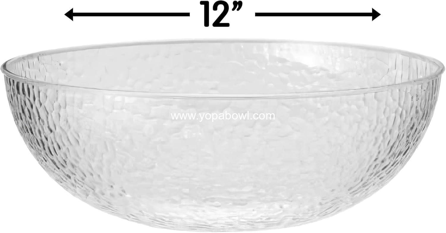 Wholesale Unique Clear Plastic Round Hammered Bowl - 12