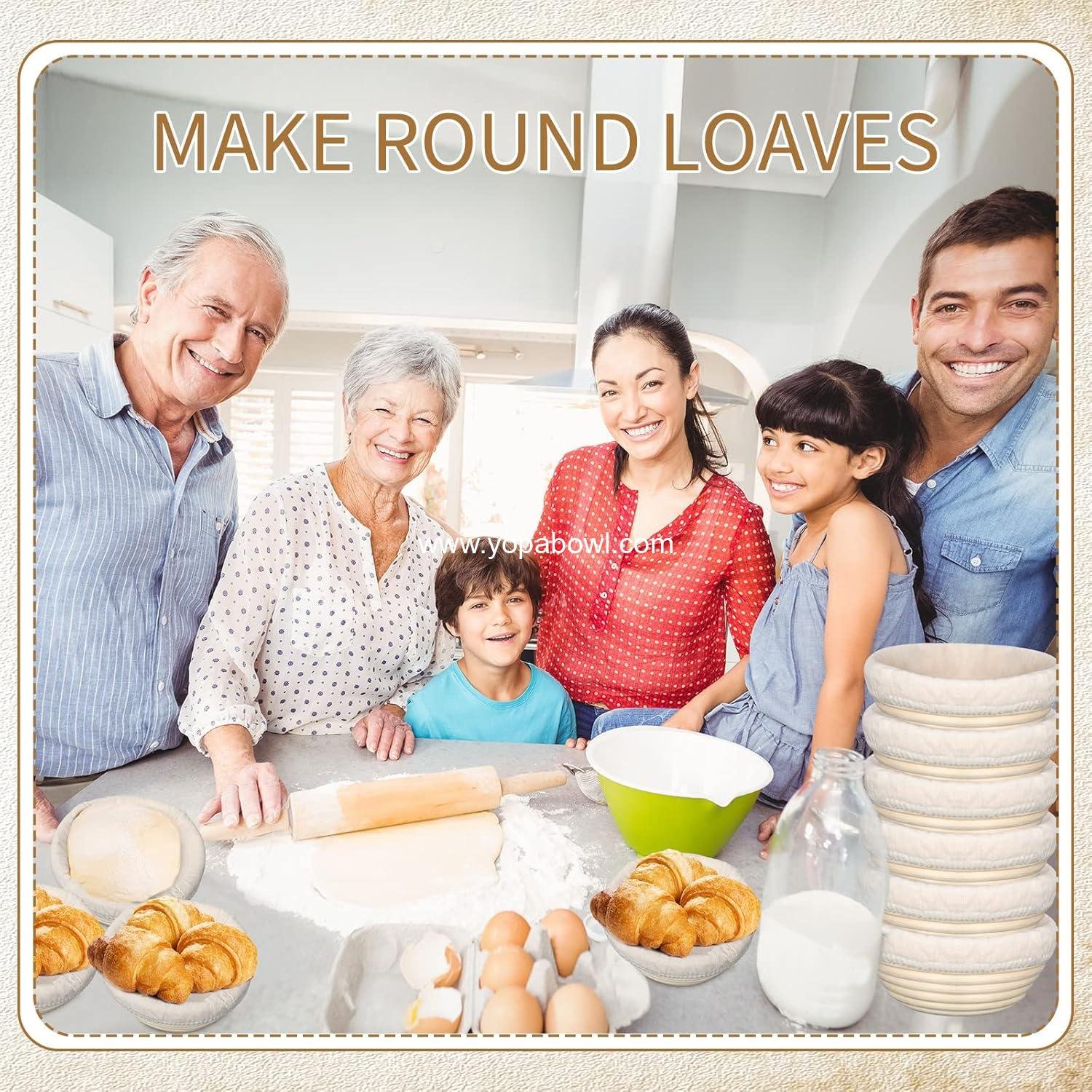 Wholesale 10 Pcs Round Bread Banneton Proofing Basket Set with Liner and Scraper Tool for Sourdough Baking (5 Inch) - Manufacturer Wholesale 10 Pcs Round Bread Banneton Proofing Basket Set with Liner and Scraper Tool for Sourdough Baking (5 Inch) - Manufacturer