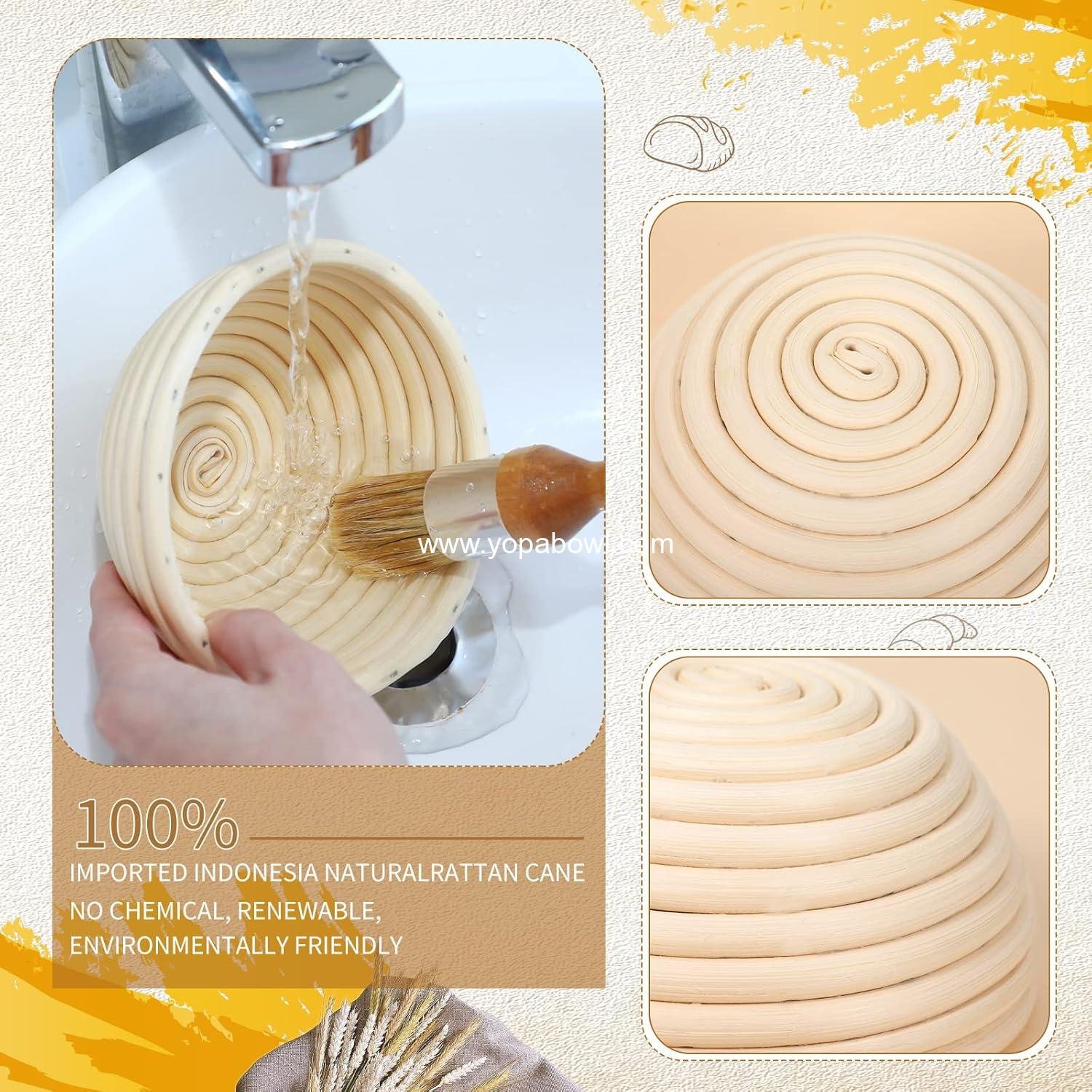 Wholesale 10 Pcs Round Bread Banneton Proofing Basket Set with Liner and Scraper Tool for Sourdough Baking (5 Inch) - Manufacturer Wholesale 10 Pcs Round Bread Banneton Proofing Basket Set with Liner and Scraper Tool for Sourdough Baking (5 Inch) - Manufacturer