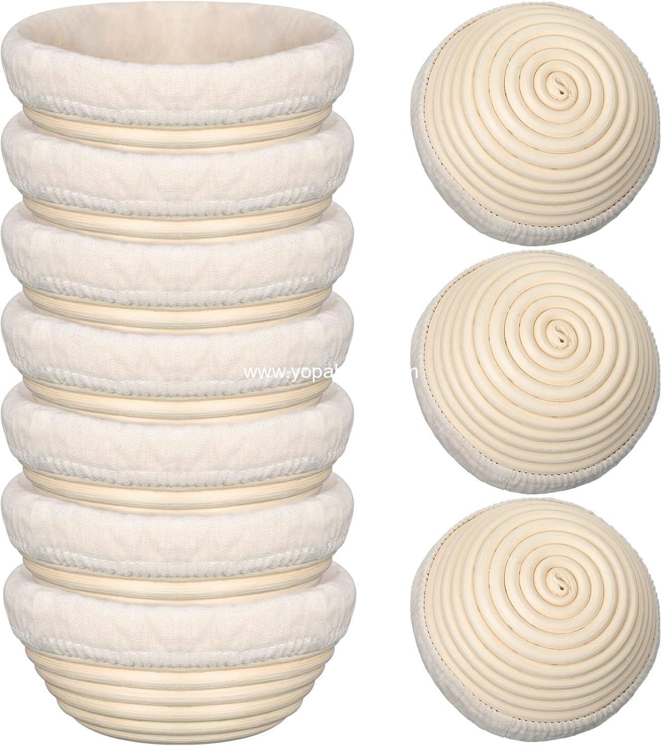 Wholesale 10 Pcs Round Bread Banneton Proofing Basket Set with Liner and Scraper Tool for Sourdough Baking (5 Inch) - Manufacturer Wholesale 10 Pcs Round Bread Banneton Proofing Basket Set with Liner and Scraper Tool for Sourdough Baking (5 Inch) - Manufacturer