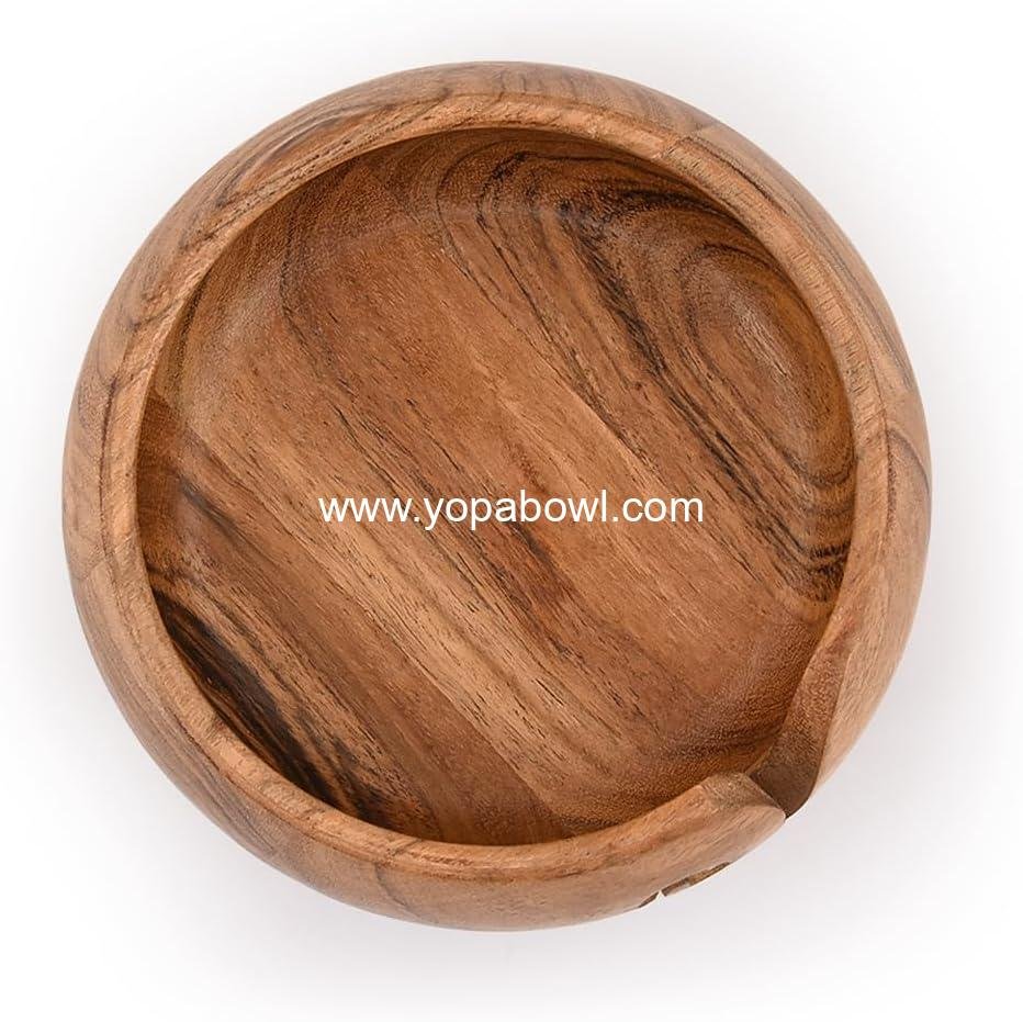 Wholesale Hand Made Yarn Bowl for Crocheting & Knitting - Acacia Wood, 6