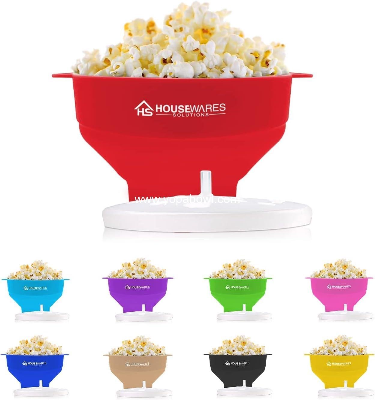 Wholesale Collapsible Silicone Microwave Popcorn Popper Bowl with Lid and Handles - 2.5 Quart - Red Manufacturer