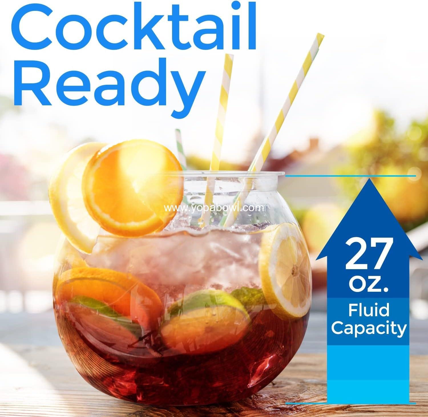 Wholesale 6 Pack 27 Ounce Mini Plastic Fish Bowls - Fun Sized Drink Bowls for Parties - Clear Vases for Stunning Centerpieces - Craft Round Vase Factory