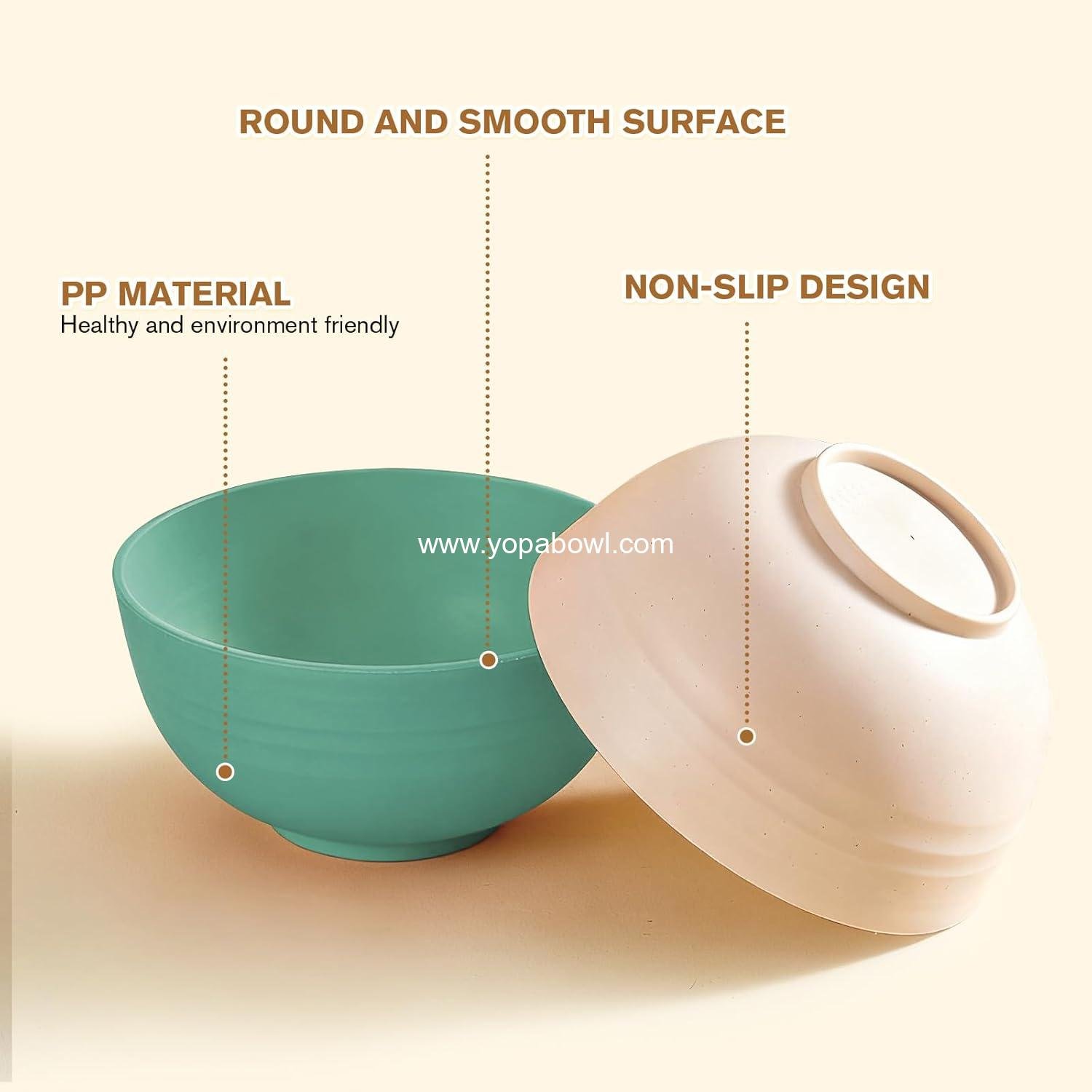 OEM Wheat Straw Bowls - 6 Piece Set 26oz Unbreakable, Microwave & Dishwasher Safe Eco-Friendly Cereal, Soup, Salad, Fruit, Snack & Oatmeal Bowls in 6 Colors, BPA Free, Lightweight Christmas Gifts for All Occasions Factory