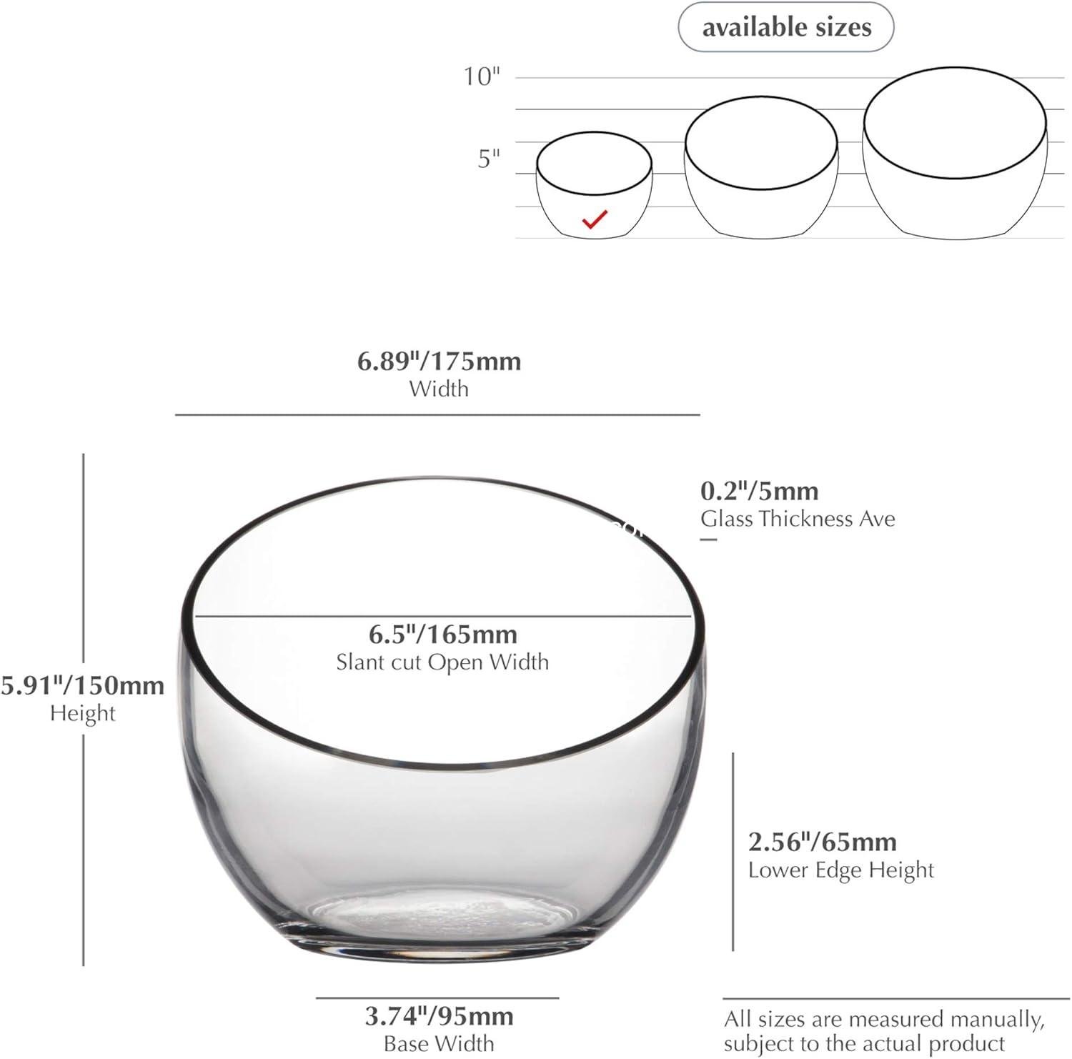 Wholesale Clear Slant Cut Bowl Glass Vase - 7 Wholesale Clear Slant Cut Bowl Glass Vase - 7