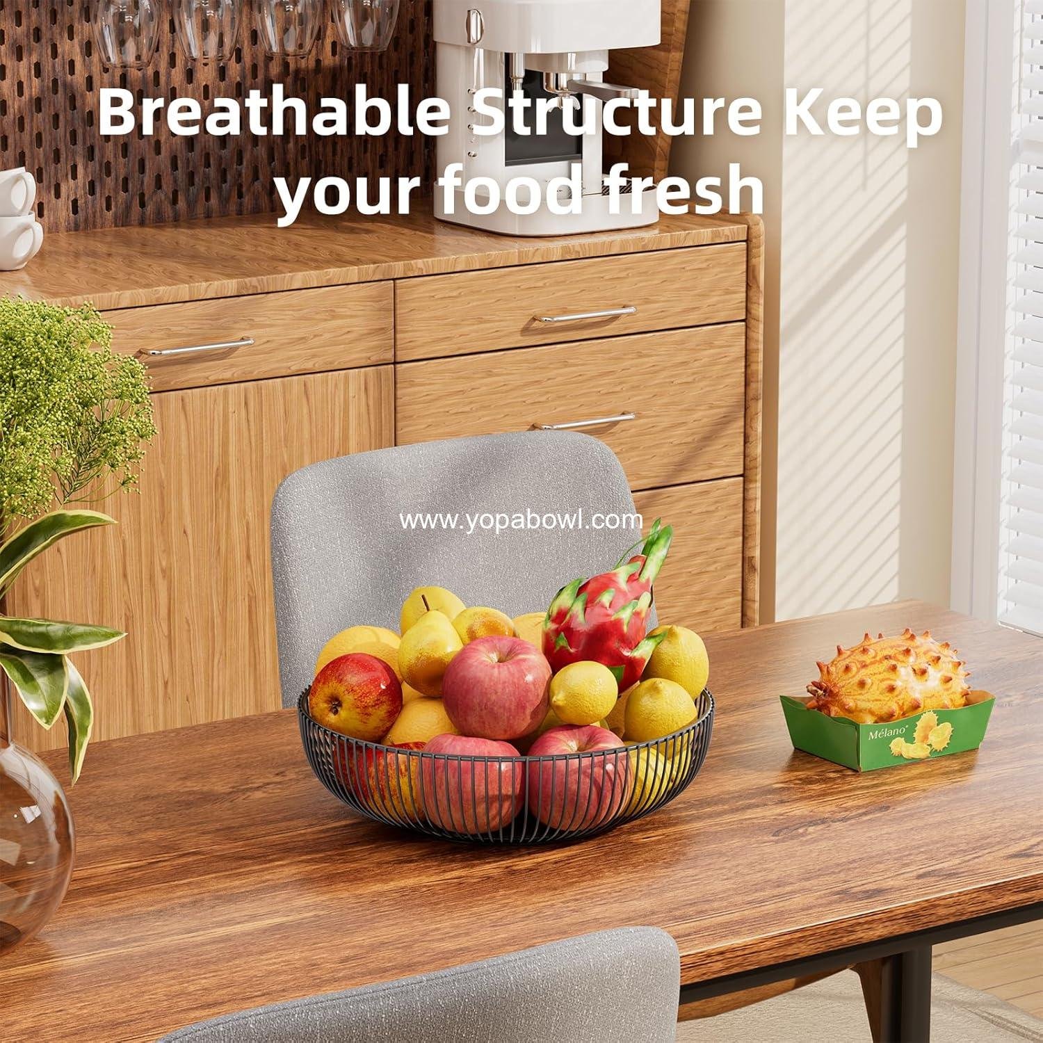 Wholesale Metal Wire Fruit Basket for Kitchen Counter, Simple Trending Fruit Bowl, Black Factory Wholesale Metal Wire Fruit Basket for Kitchen Counter, Simple Trending Fruit Bowl, Black Factory