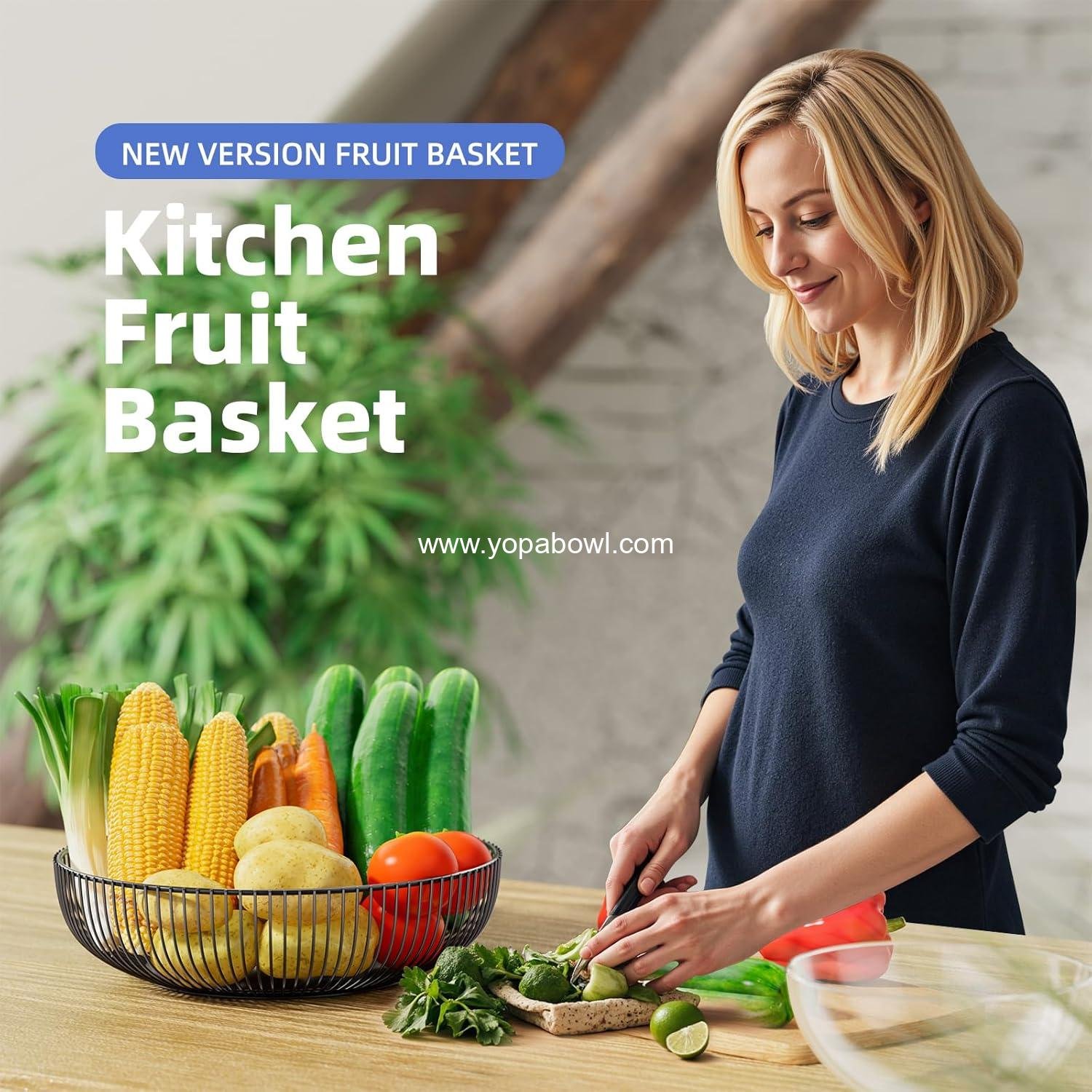 Wholesale Metal Wire Fruit Basket for Kitchen Counter, Simple Trending Fruit Bowl, Black Factory Wholesale Metal Wire Fruit Basket for Kitchen Counter, Simple Trending Fruit Bowl, Black Factory