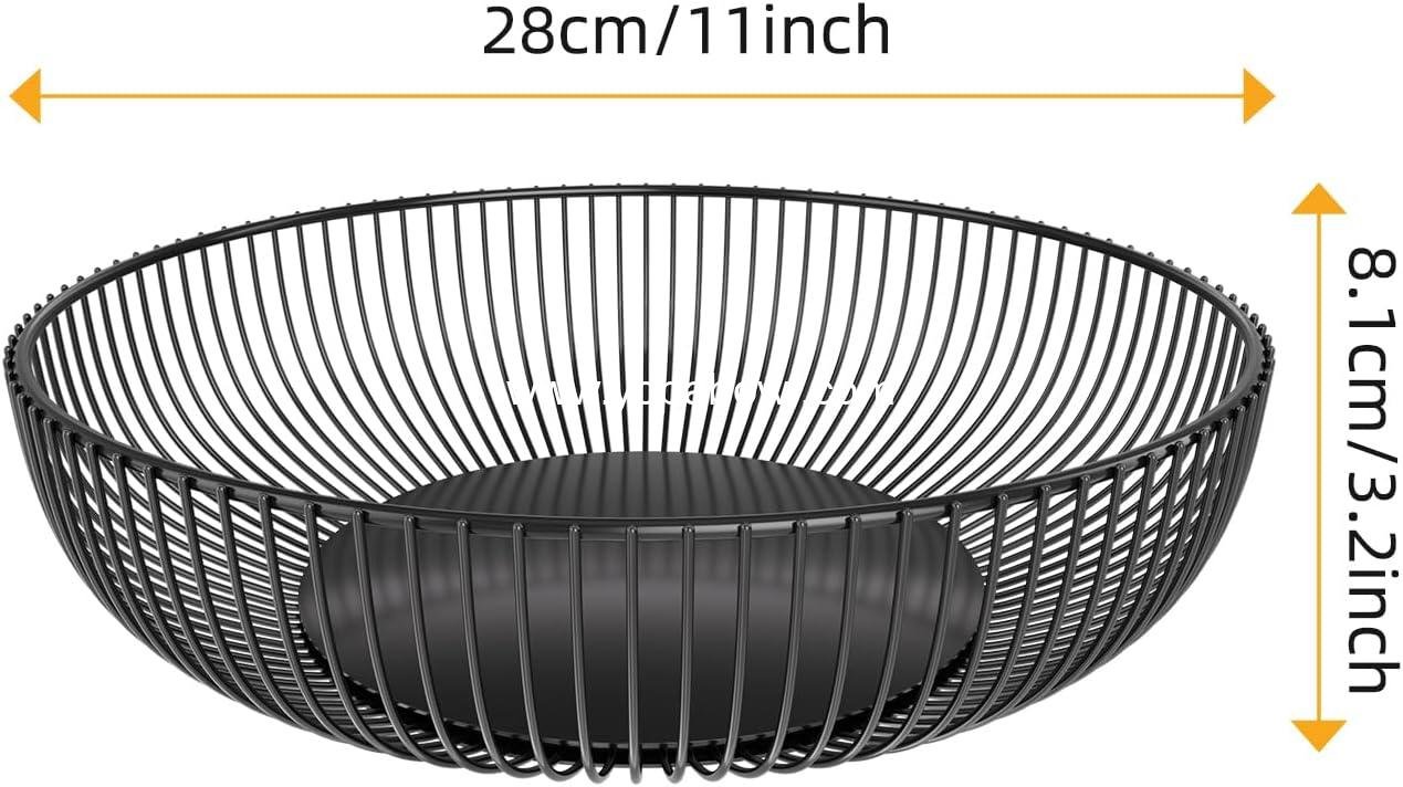 Wholesale Metal Wire Fruit Basket for Kitchen Counter, Simple Trending Fruit Bowl, Black Factory Wholesale Metal Wire Fruit Basket for Kitchen Counter, Simple Trending Fruit Bowl, Black Factory