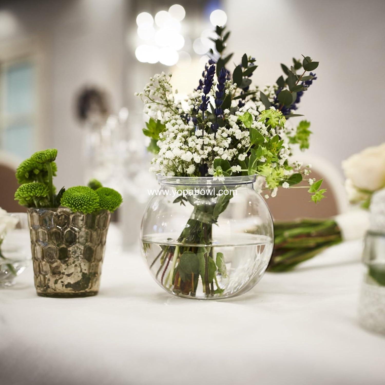 Wholesale 6 Pack Mini Fish Bowls, 26 Oz Unbreakable Bubble Ball Vases for Party Decor, Carnival Games, Candy, Table Centerpiece, BPA Free, Clear Factory