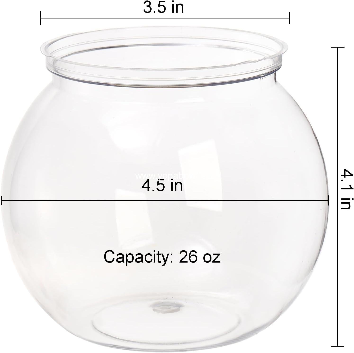 Wholesale 6 Pack Mini Fish Bowls, 26 Oz Unbreakable Bubble Ball Vases for Party Decor, Carnival Games, Candy, Table Centerpiece, BPA Free, Clear Factory