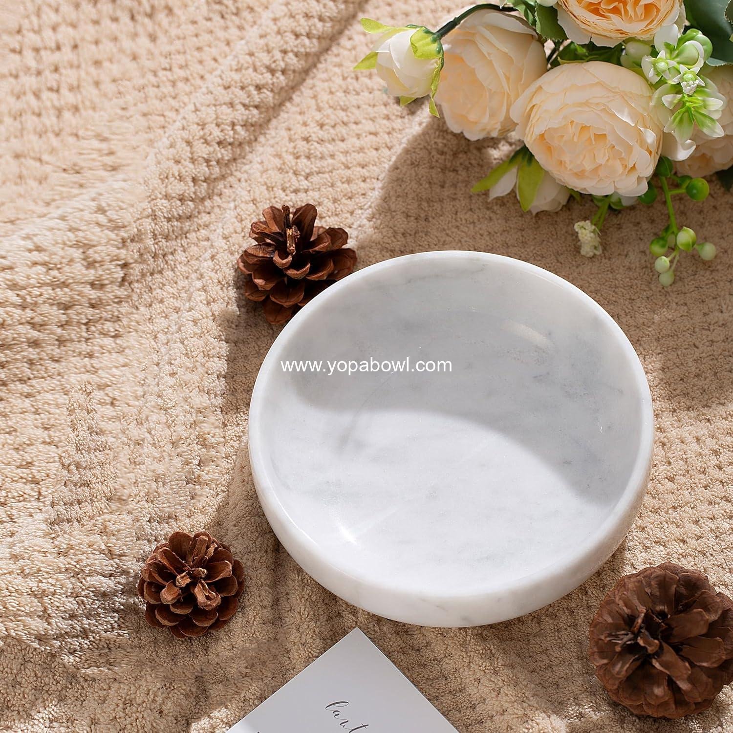 Wholesale 5.91'' Large Decorative Marble Bowl for Home Decor, Key Holder, Incense Burner, Smudge Accessory, Coffee Table Centerpiece, Soap Serving (Black) Factory