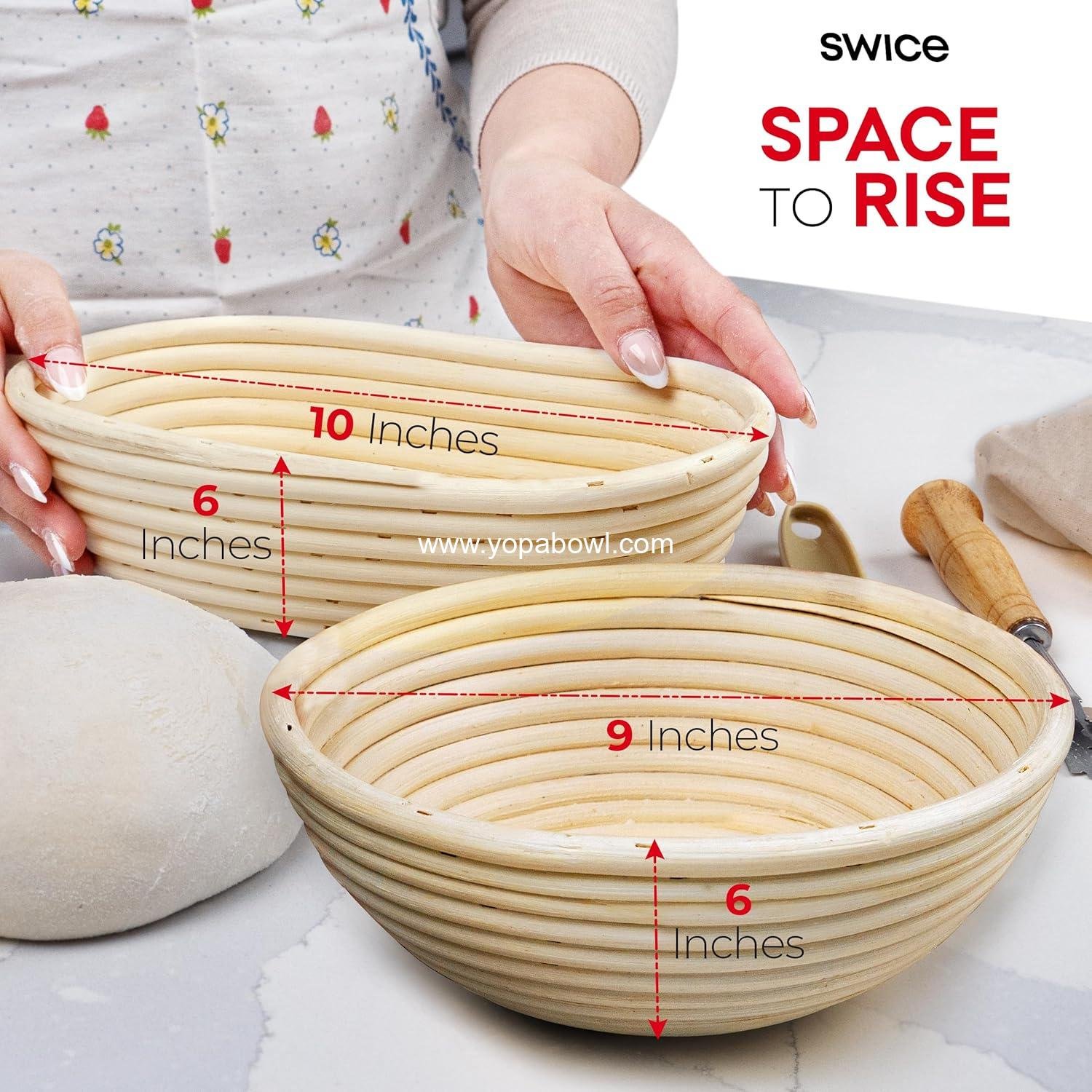 Wholesale 9-Inch Round & 10-Inch Oval Bread Proofing Baskets Set with Lame, Dough Scraper, Linen Liner, and Basting Brush - Complete Sourdough Starter Kit and Bread Making Supplies Factory