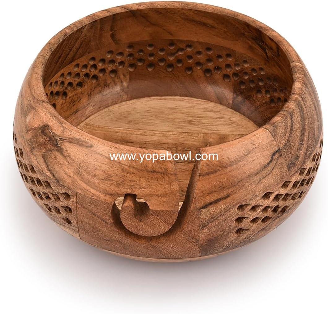 Wholesale Wooden Yarn Bowl for Knitting and Crochet Accessories Organizer - Handcrafted (7