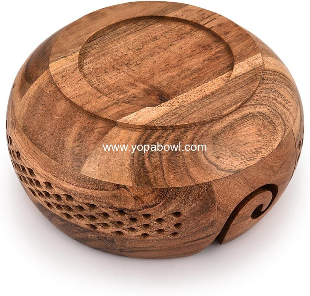 Wholesale Wooden Yarn Bowl for Knitting and Crochet Accessories Organizer - Handcrafted (7