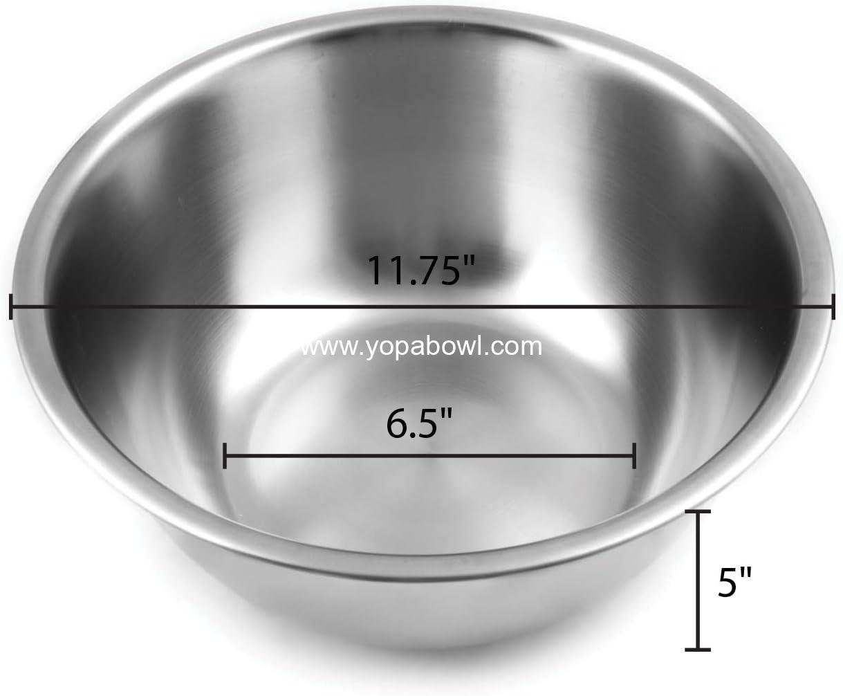 Wholesale Large Stainless Steel Mixing Bowl - 6.25 Quart, 11.75 x 5.5 Inches, Metallic Factory