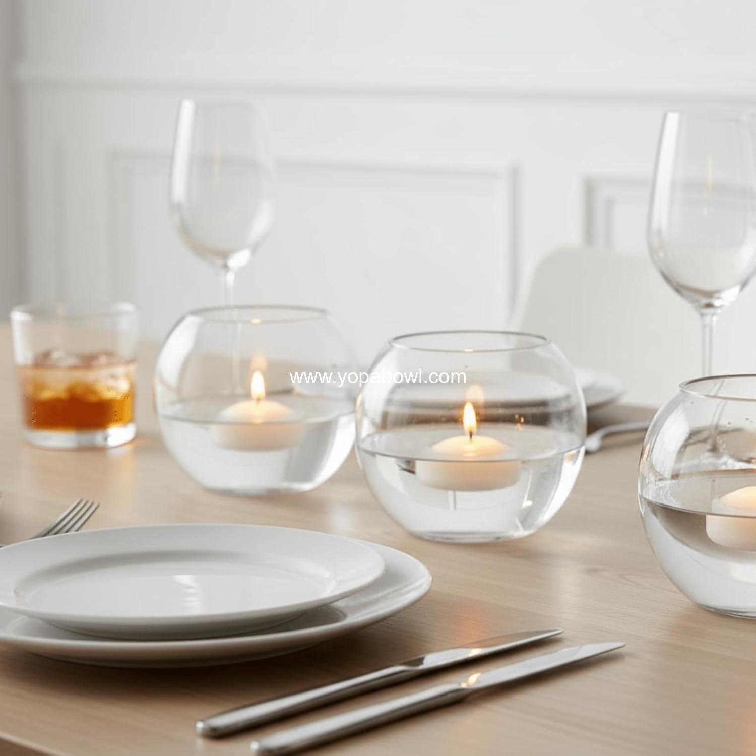 Wholesale 4 Pcs Small Glass Bubble Bowl Vases 6