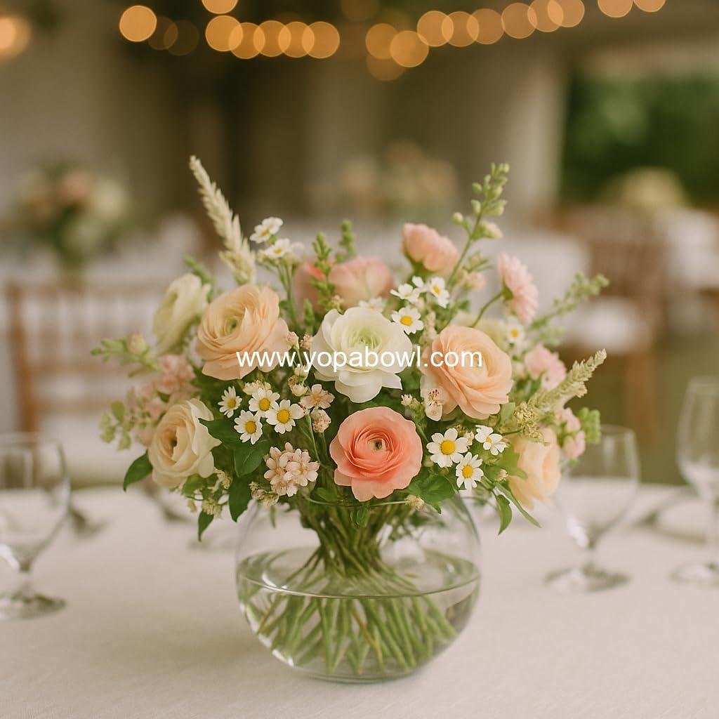 Wholesale 4 Pcs Small Glass Bubble Bowl Vases 6