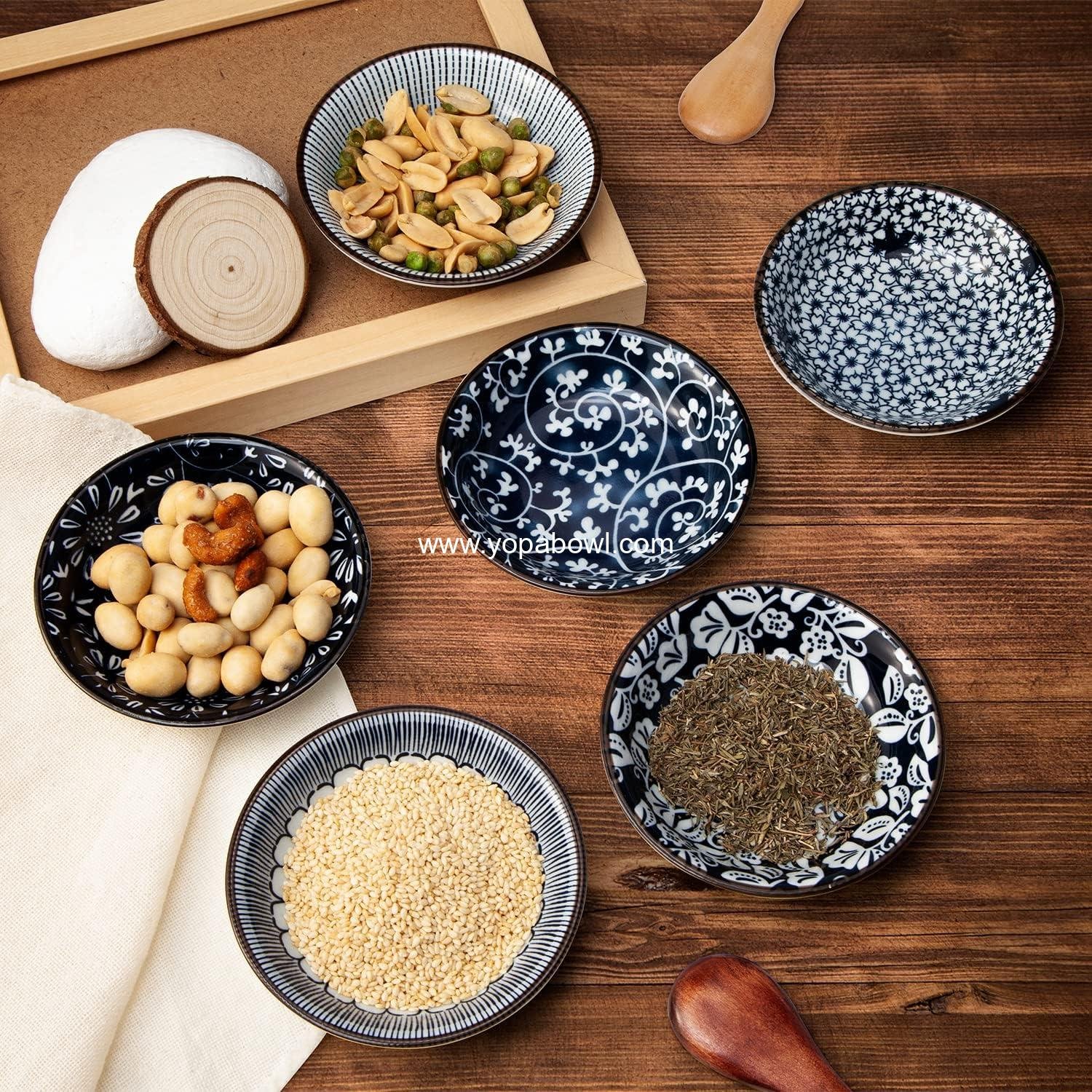 Wholesale Dipping Bowls, Ceramic Soy Sauce Dish, 3 OZ Small Serving Bowls for Side Dishes, Vintage Blue Stylish Design, Set of 6 Mini Appetizer Plates for Condiments, Sushi, Ketchup, BBQ, 4 Inch Factory Wholesale Dipping Bowls, Ceramic Soy Sauce Dish, 3 OZ Small Serving Bowls for Side Dishes, Vintage Blue Stylish Design, Set of 6 Mini Appetizer Plates for Condiments, Sushi, Ketchup, BBQ, 4 Inch Factory