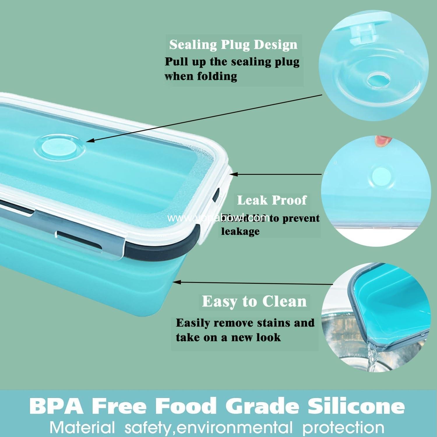 OEM 8 Collapsible Silicone Food Storage Containers with Lids - Perfect for Camping, Travel, and RV Use - Versatile Food Bowls - Wholesale Factory