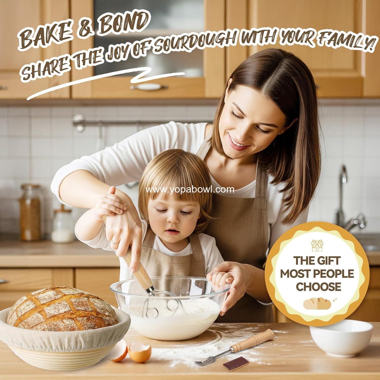 Wholesale 9 Inch & 10 Inch Round Sourdough Proofing Basket Set - Bread Proofing Basket with Linen Liner, Bread Lame, Dough Whisk - Factory