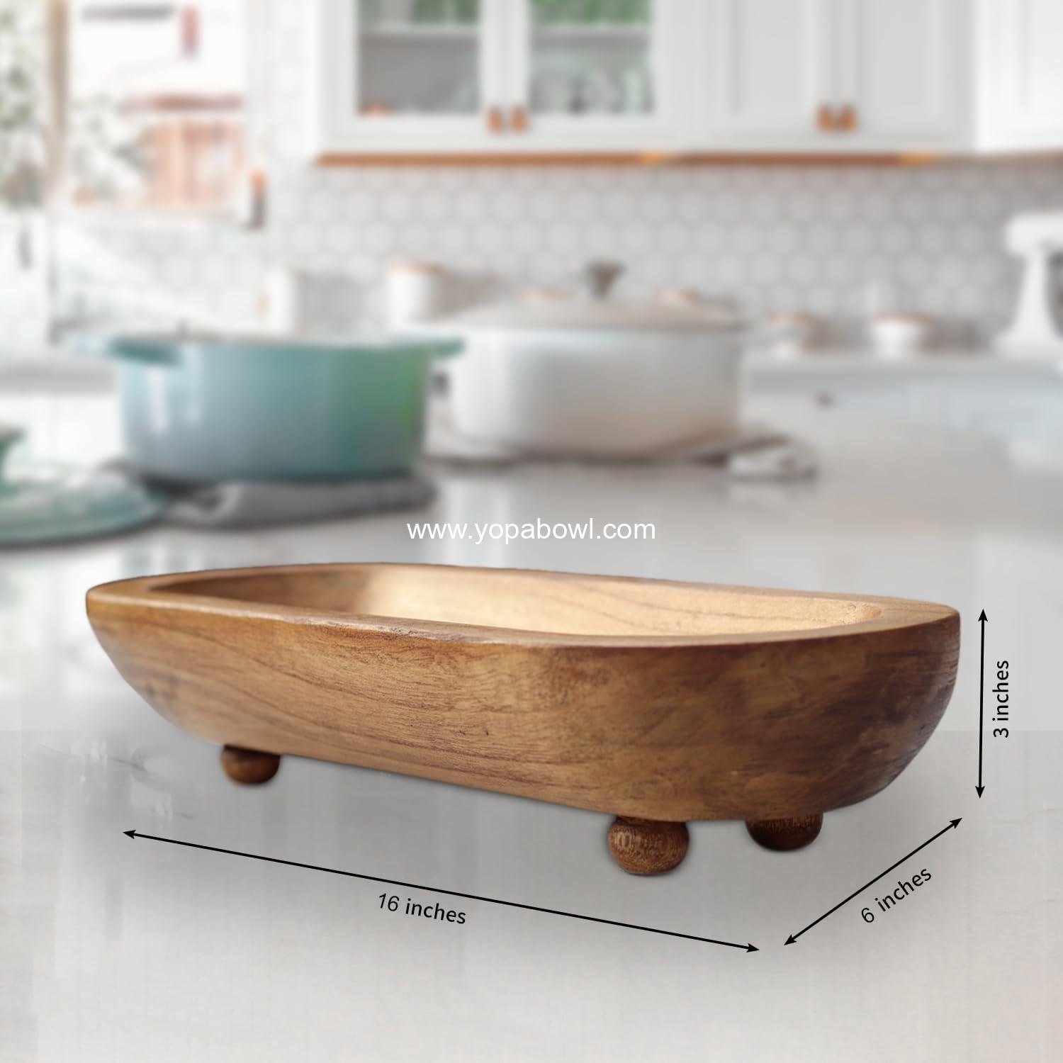 Wholesale Rustic Handcrafted Wooden Dough Bowl - Decorative Centerpiece with Four-Legged Base, Organic Modern Style for Home Kitchen Decor Factory Wholesale Rustic Handcrafted Wooden Dough Bowl - Decorative Centerpiece with Four-Legged Base, Organic Modern Style for Home Kitchen Decor Factory