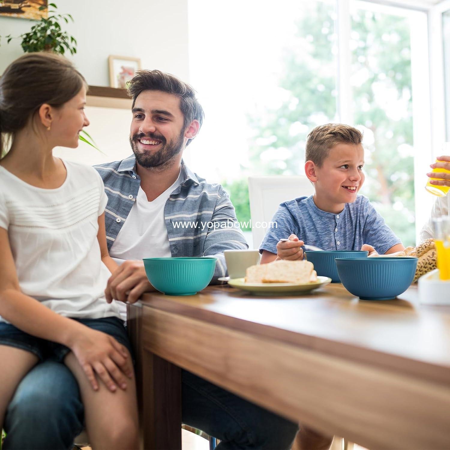 Wholesale Unbreakable Cereal Bowls 24 oz - Set of 6 Lightweight Plastic Bowls Made from Wheat Straw Fiber, Ideal for Salad, Soup, Ramen, Noodles, Oatmeal, Rice, and Snacks - Factory