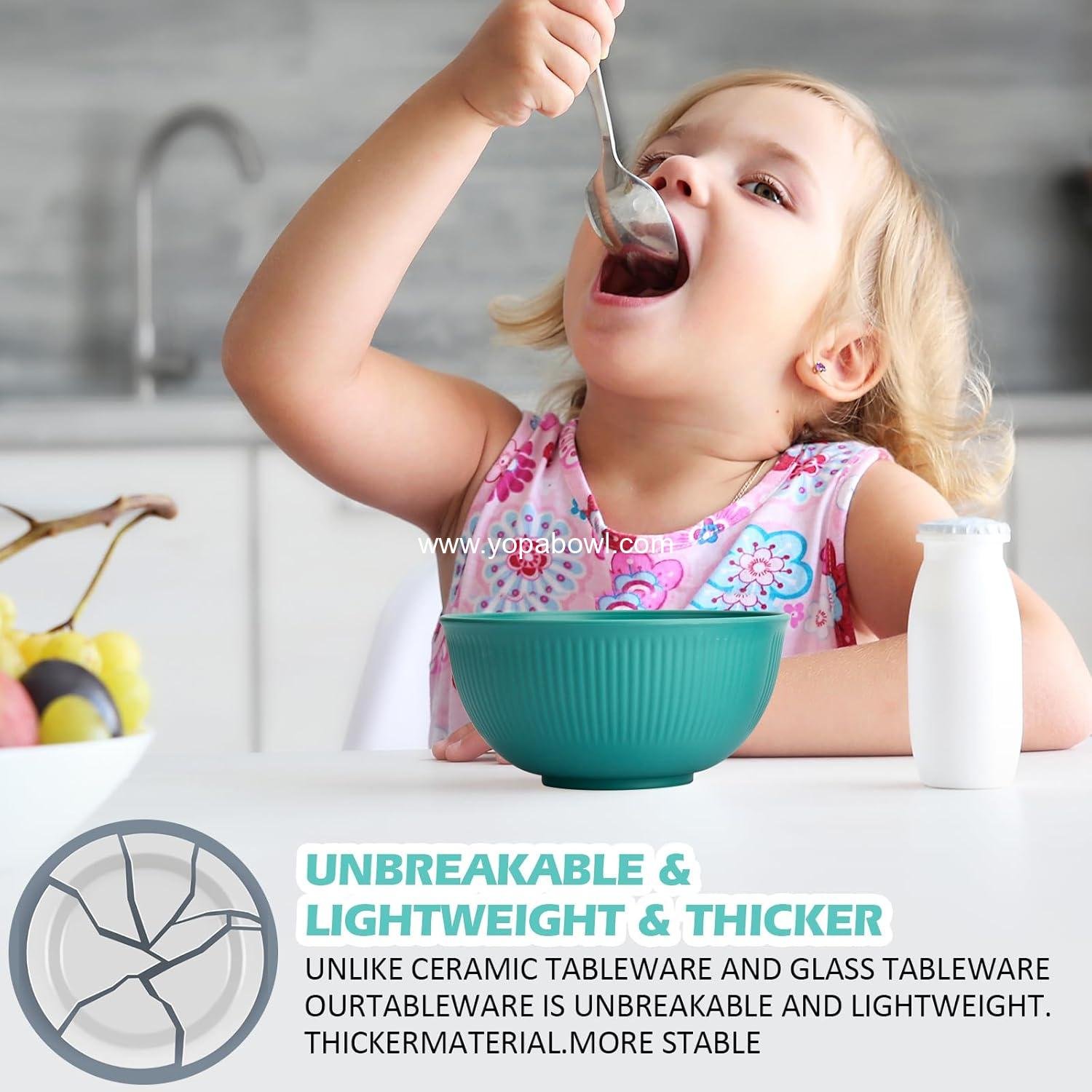 Wholesale Unbreakable Cereal Bowls 24 oz - Set of 6 Lightweight Plastic Bowls Made from Wheat Straw Fiber, Ideal for Salad, Soup, Ramen, Noodles, Oatmeal, Rice, and Snacks - Factory