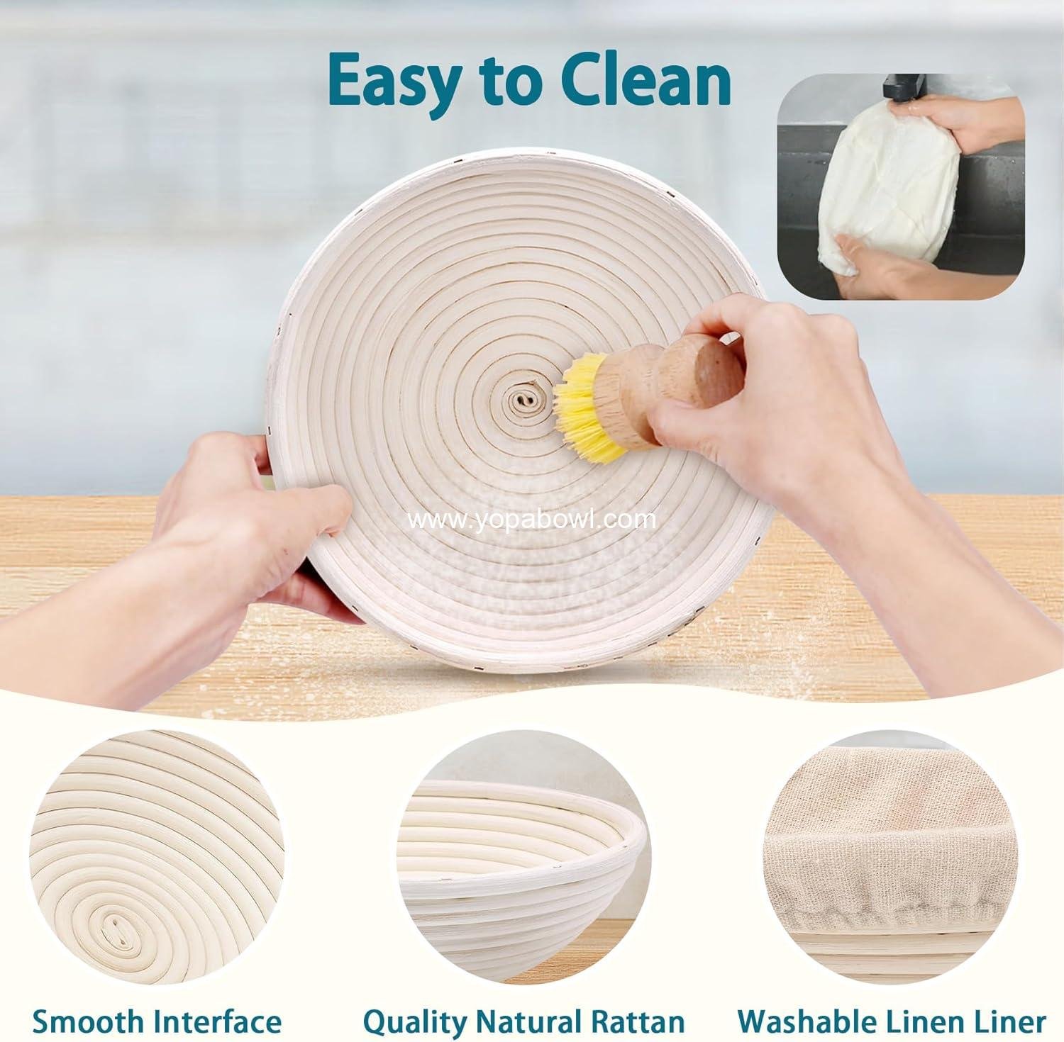 Wholesale 28Pcs Sourdough Bread Baking Supplies, 10'' Round & 10'' Oval Banneton Proofing Baskets with Liners, Starter Tool Kit for Sourdough Rising and Baking, Manufacturer Wholesale 28Pcs Sourdough Bread Baking Supplies, 10'' Round & 10'' Oval Banneton Proofing Baskets with Liners, Starter Tool Kit for Sourdough Rising and Baking, Manufacturer