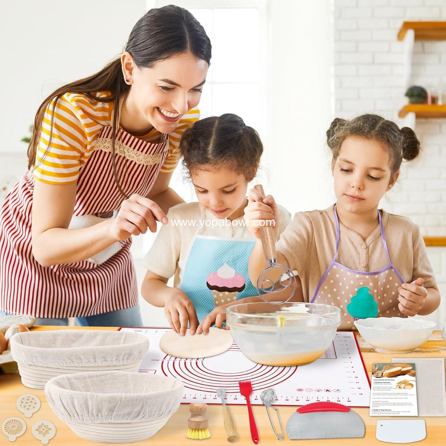 Wholesale 28Pcs Sourdough Bread Baking Supplies, 10'' Round & 10'' Oval Banneton Proofing Baskets with Liners, Starter Tool Kit for Sourdough Rising and Baking, Manufacturer Wholesale 28Pcs Sourdough Bread Baking Supplies, 10'' Round & 10'' Oval Banneton Proofing Baskets with Liners, Starter Tool Kit for Sourdough Rising and Baking, Manufacturer