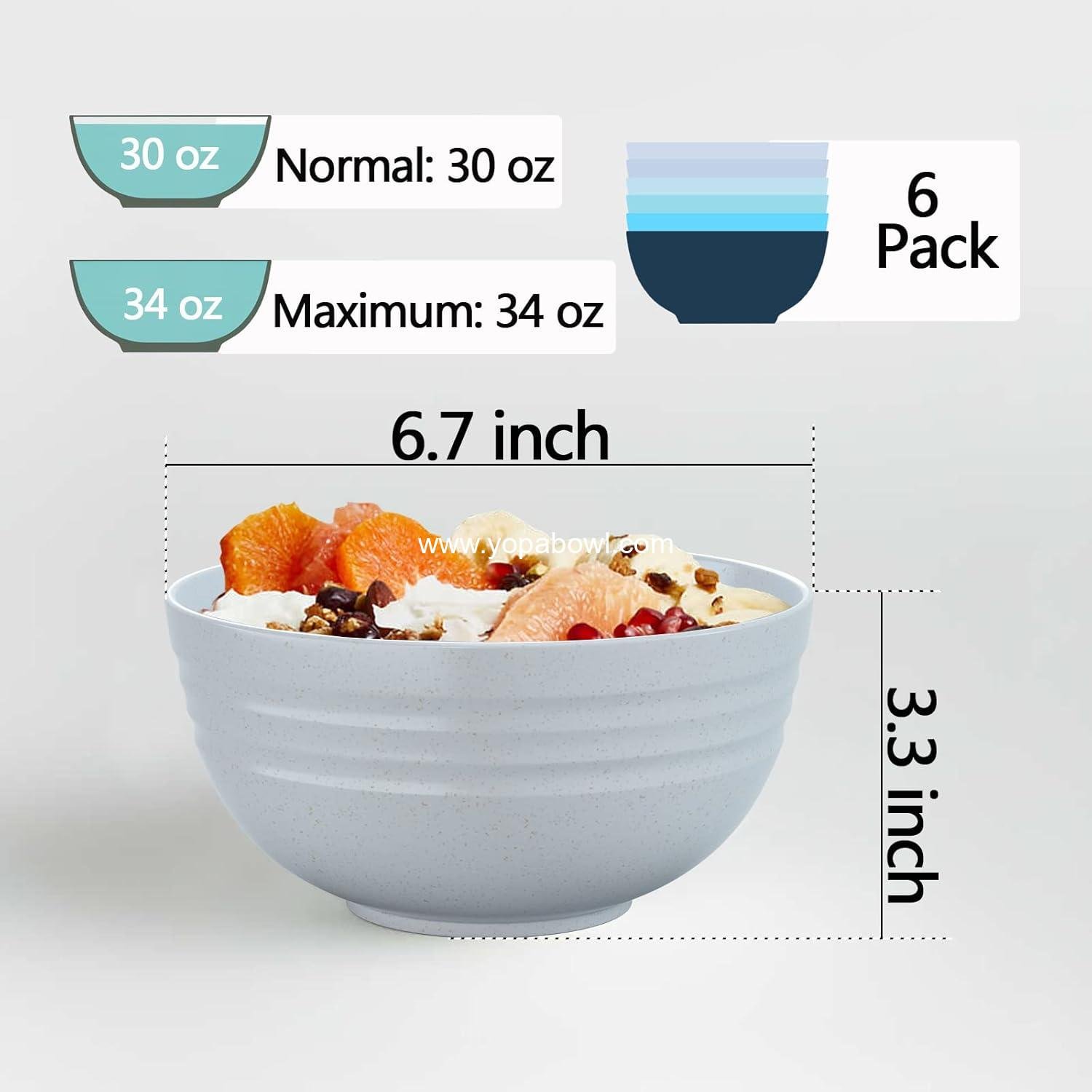 Wholesale Set of 6 Unbreakable 34 oz Soup Bowls, Microwave and Dishwasher Safe, BPA-Free for Cereal, Salad, Ramen, Oatmeal - Factory Wholesale Set of 6 Unbreakable 34 oz Soup Bowls, Microwave and Dishwasher Safe, BPA-Free for Cereal, Salad, Ramen, Oatmeal - Factory