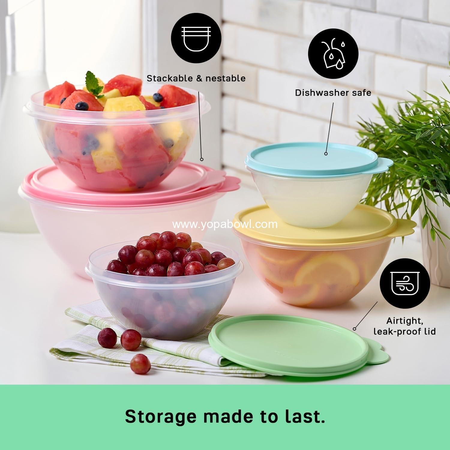 Wholesale Vintage 10-Piece Food Storage Bowl Set - Dishwasher Safe, BPA Free (5 Containers + 5 Lids) - Factory