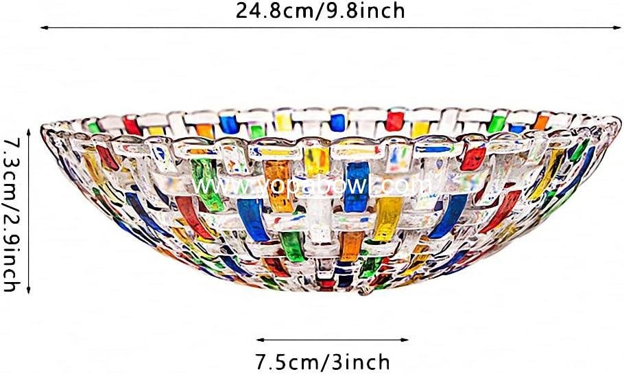 Wholesale Hand Painted Colorful Woven Glass Crystal Salad & Fruit Bowl Decoration Centerpiece for Home Office Wedding Decor, Fruit Snack Dessert Server Factory