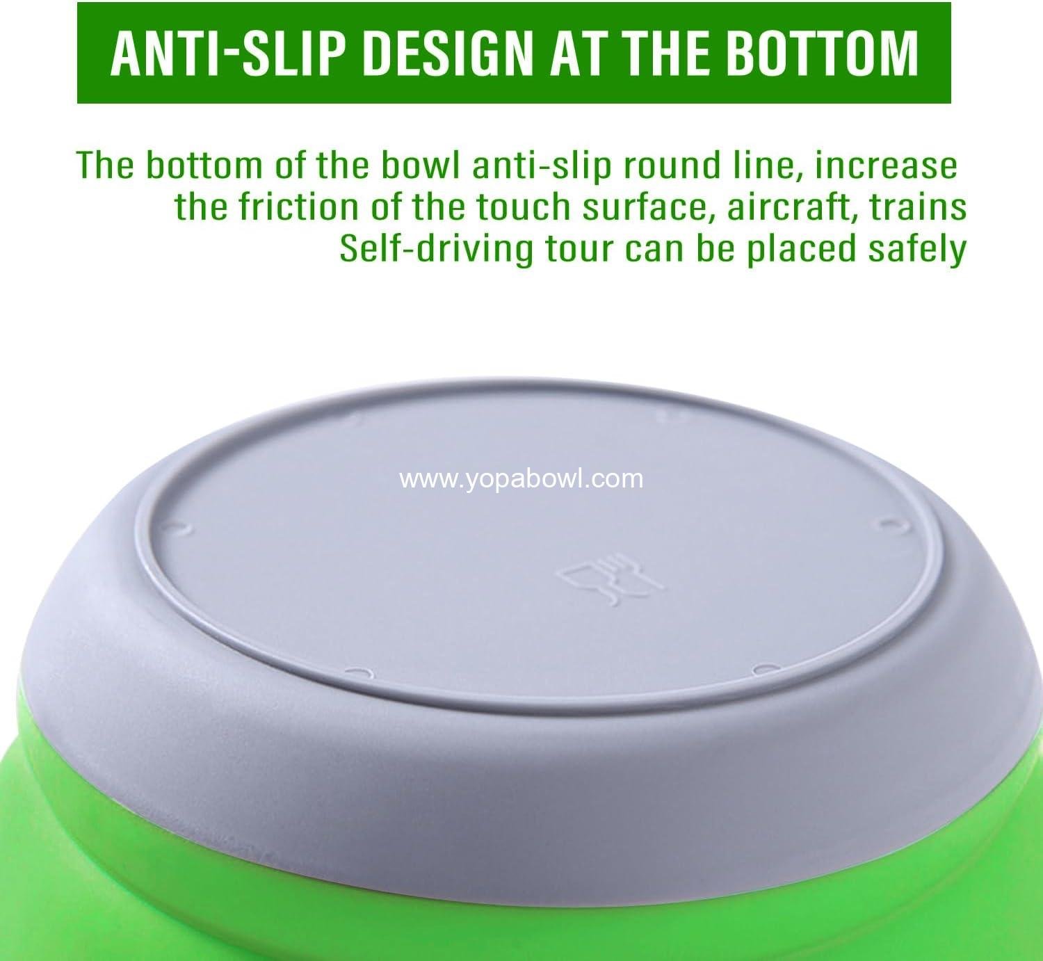 Wholesale Collapsible Bowls 3pcs Food Grade Silicone Camping Salad Bowls with Lids Portable Expandable Lunch Box Food Storage Container for Travel and Picnic - Factory