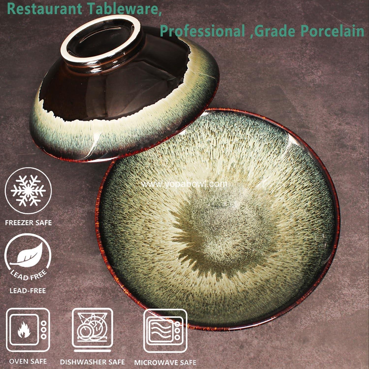 Wholesale Ceramic Ramen Noodle Soup Bowl Set of 2, 10.4 Inch for Ramen, Pho, Soup, Salad, Pasta, Udon, and Chinese Dishes - Microwave, Dishwasher, Oven Safe, Black Factory