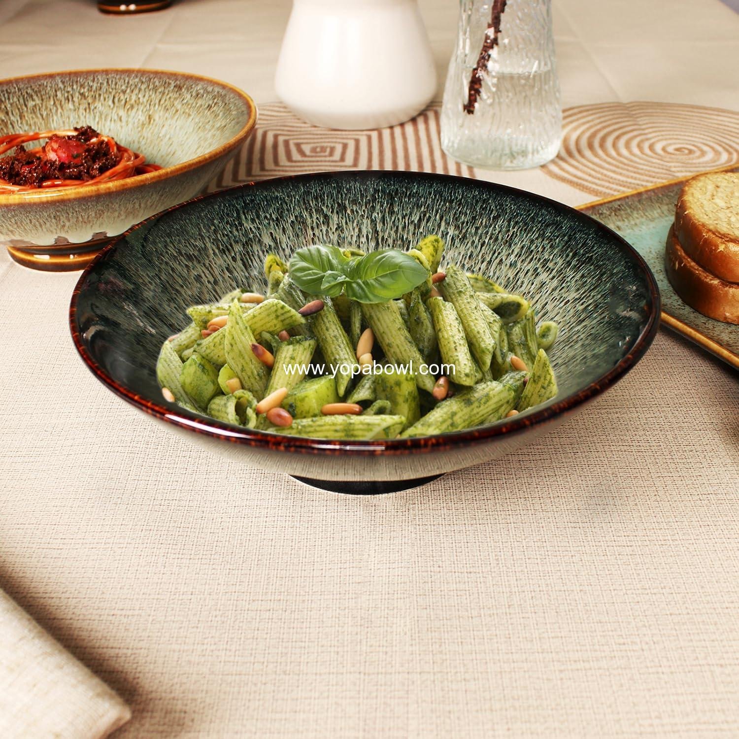 Wholesale Ceramic Ramen Noodle Soup Bowl Set of 2, 10.4 Inch for Ramen, Pho, Soup, Salad, Pasta, Udon, and Chinese Dishes - Microwave, Dishwasher, Oven Safe, Black Factory