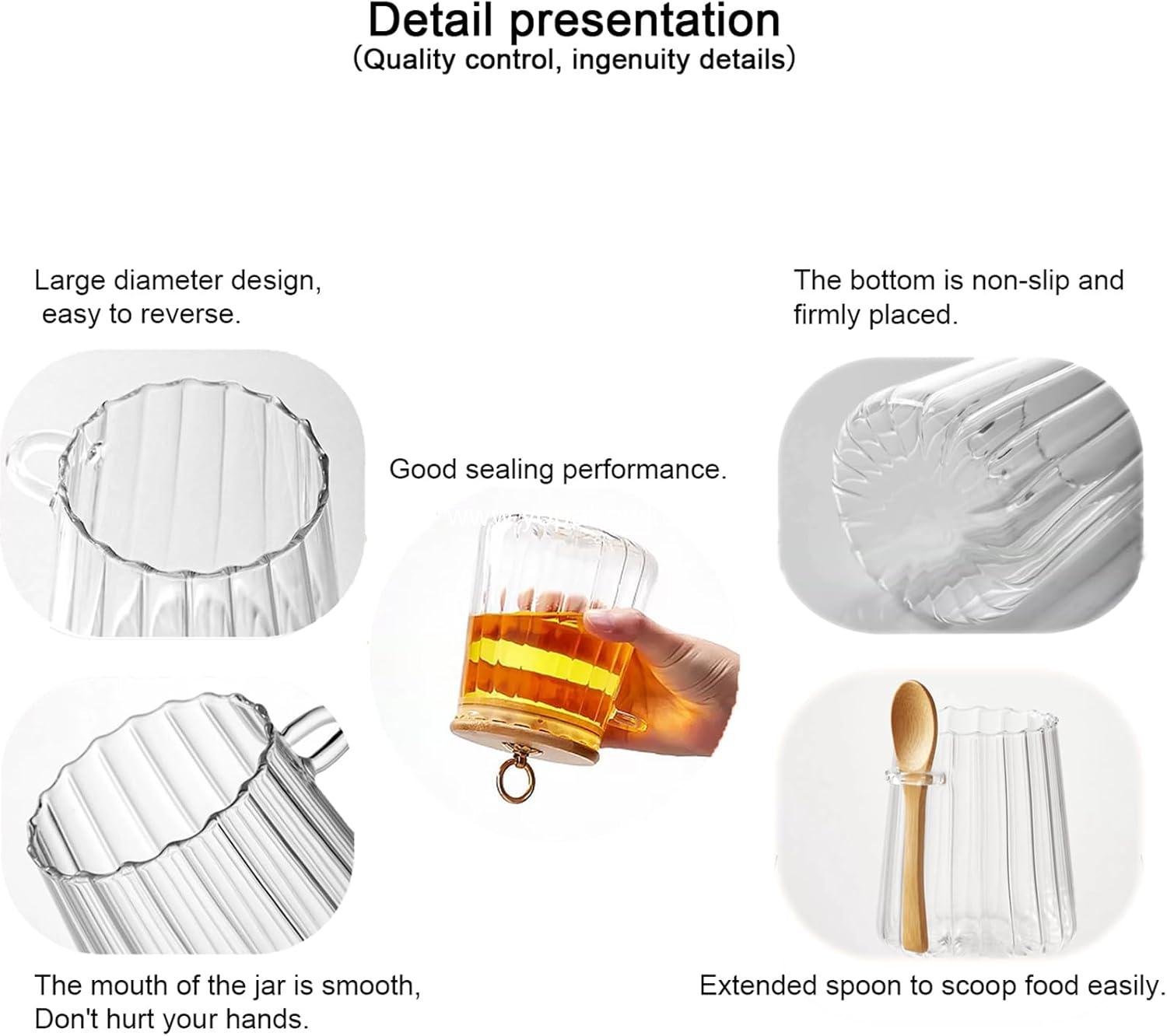 Wholesale Airtight Glass Sugar Bowl 25.36 FL OZ Canister with Lid and Spoon for Food Storage, Candy Jar, Coffee Bar Accessories, Beans and Powder - Manufacturer