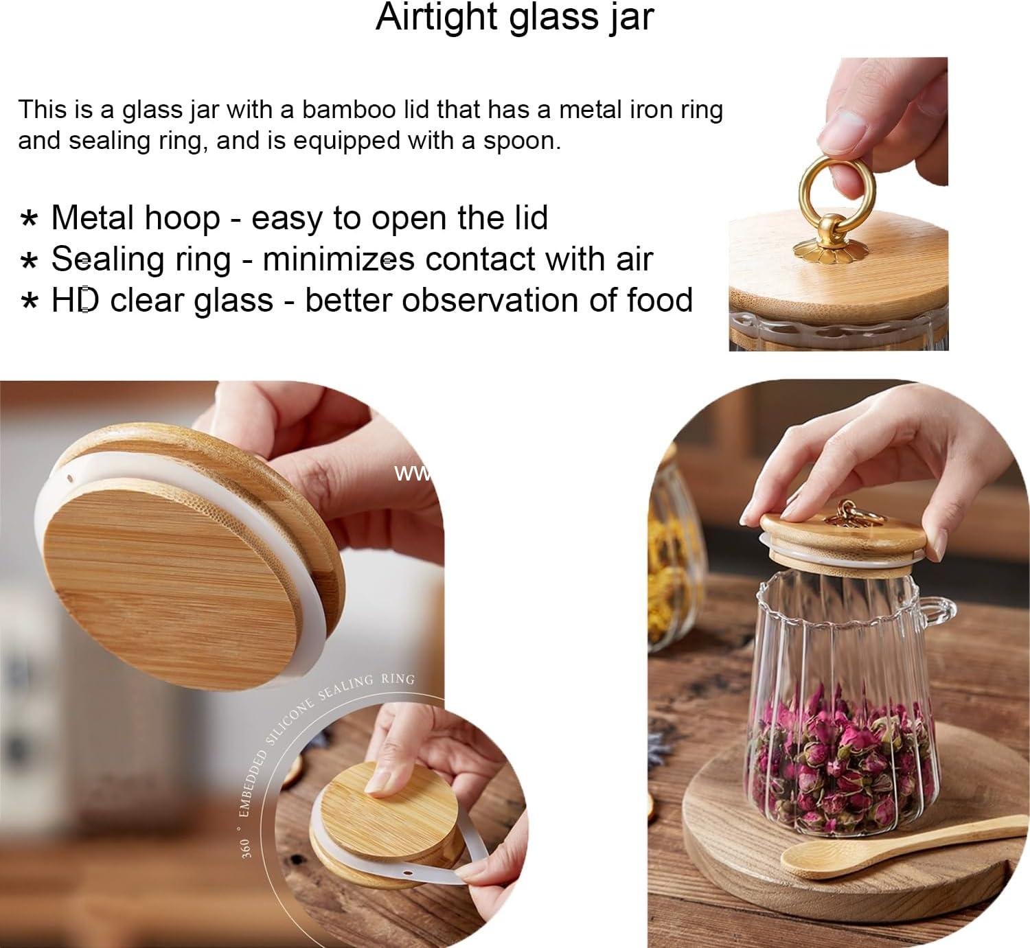 Wholesale Airtight Glass Sugar Bowl 25.36 FL OZ Canister with Lid and Spoon for Food Storage, Candy Jar, Coffee Bar Accessories, Beans and Powder - Manufacturer