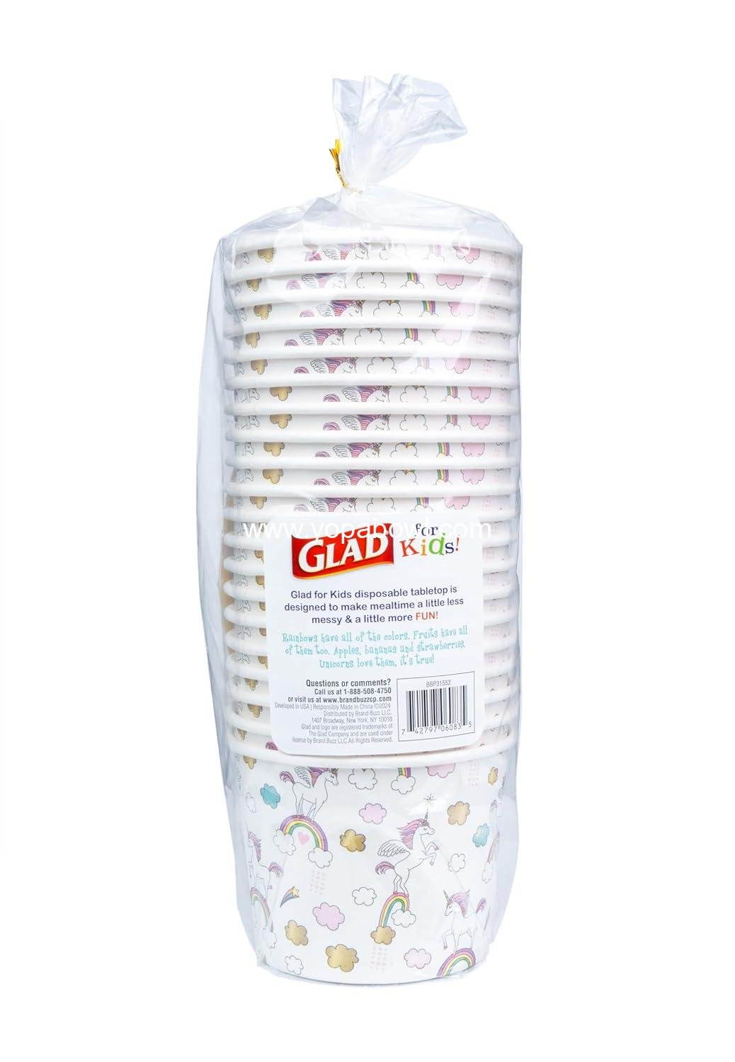 Wholesale Unicorn Paper Snack Bowls - Heavy Duty Microwavable Disposable Cups for Soup or Ice Cream, 12 Ounce, 20 Count, Factory