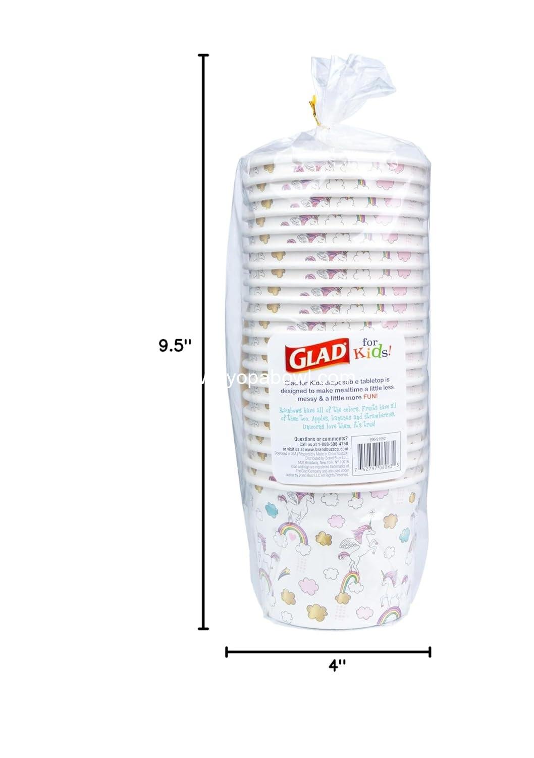 Wholesale Unicorn Paper Snack Bowls - Heavy Duty Microwavable Disposable Cups for Soup or Ice Cream, 12 Ounce, 20 Count, Factory