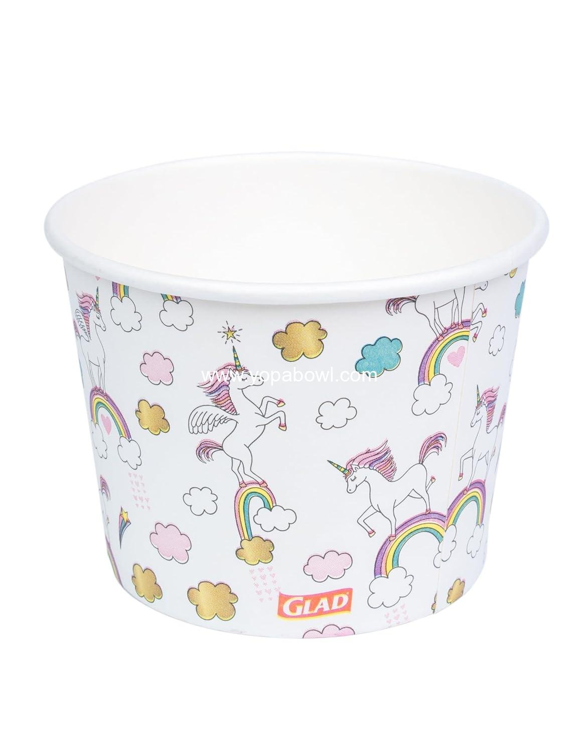 Wholesale Unicorn Paper Snack Bowls - Heavy Duty Microwavable Disposable Cups for Soup or Ice Cream, 12 Ounce, 20 Count, Factory