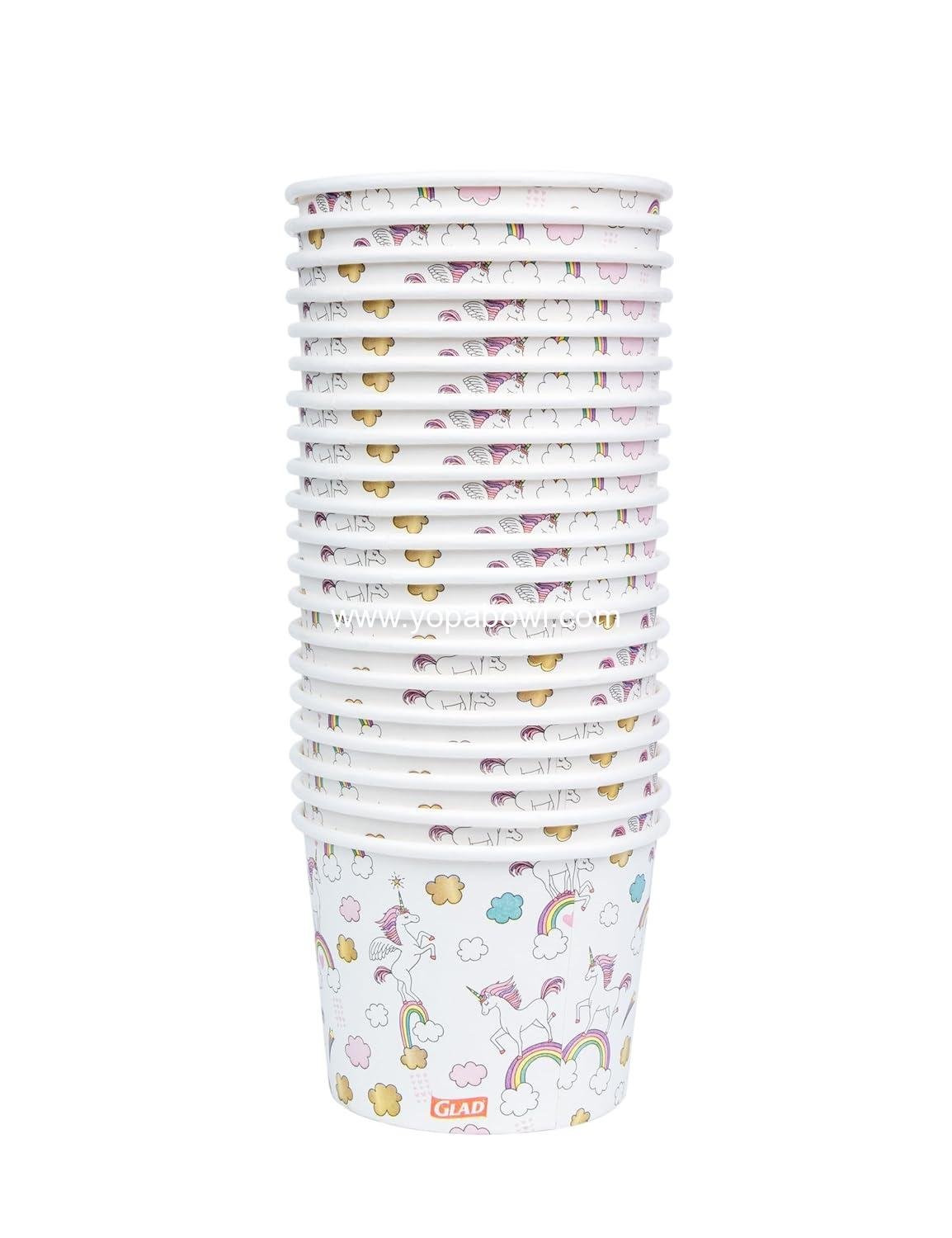 Wholesale Unicorn Paper Snack Bowls - Heavy Duty Microwavable Disposable Cups for Soup or Ice Cream, 12 Ounce, 20 Count, Factory