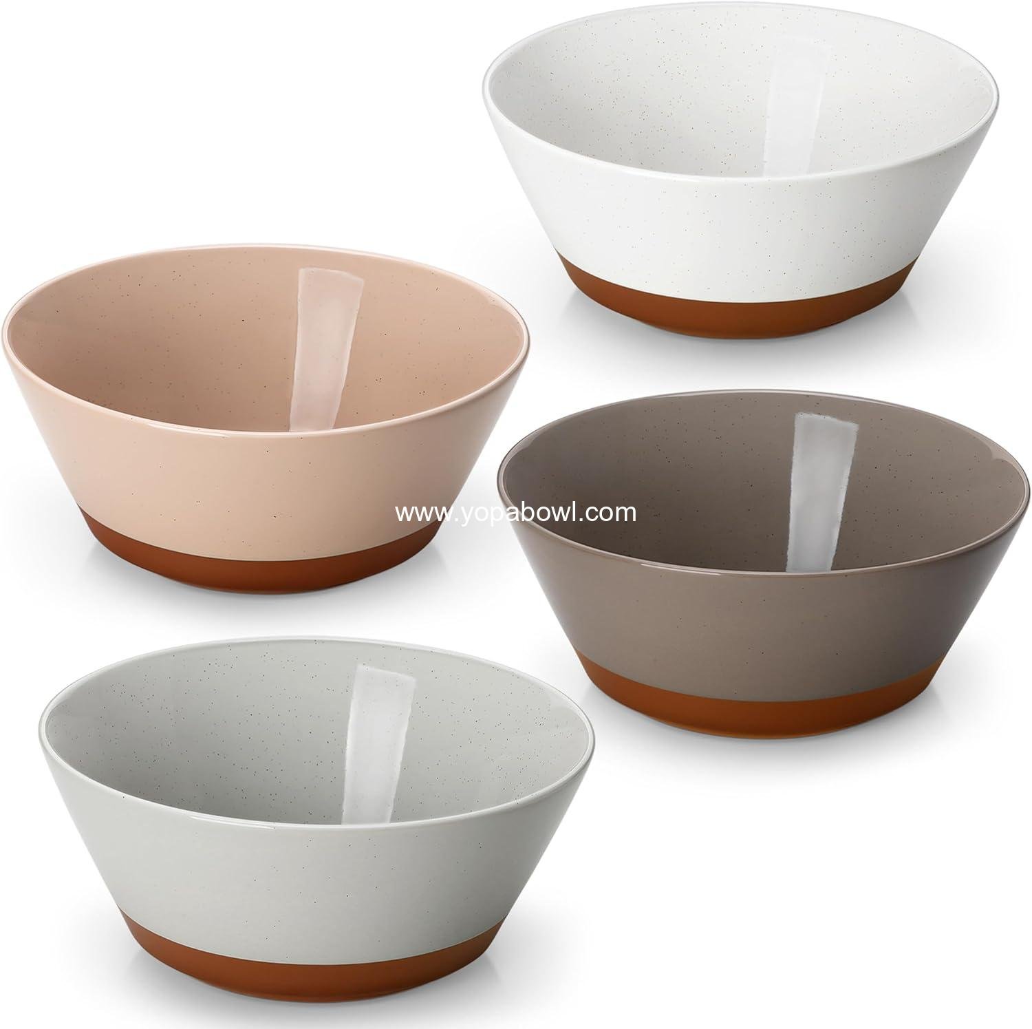 MALACASA Soup Bowls, 60oz Ceramic Ramen Bowls, Bowls Set of 4