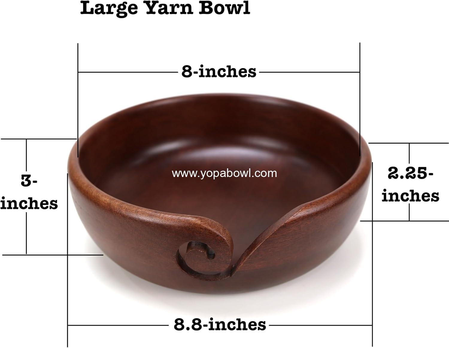 Wholesale Large 8-Inch Wood Yarn Bowl for Holding Cakes, Skeins, or Balls for Crochet and Knitting Dispensing Yarn Factory