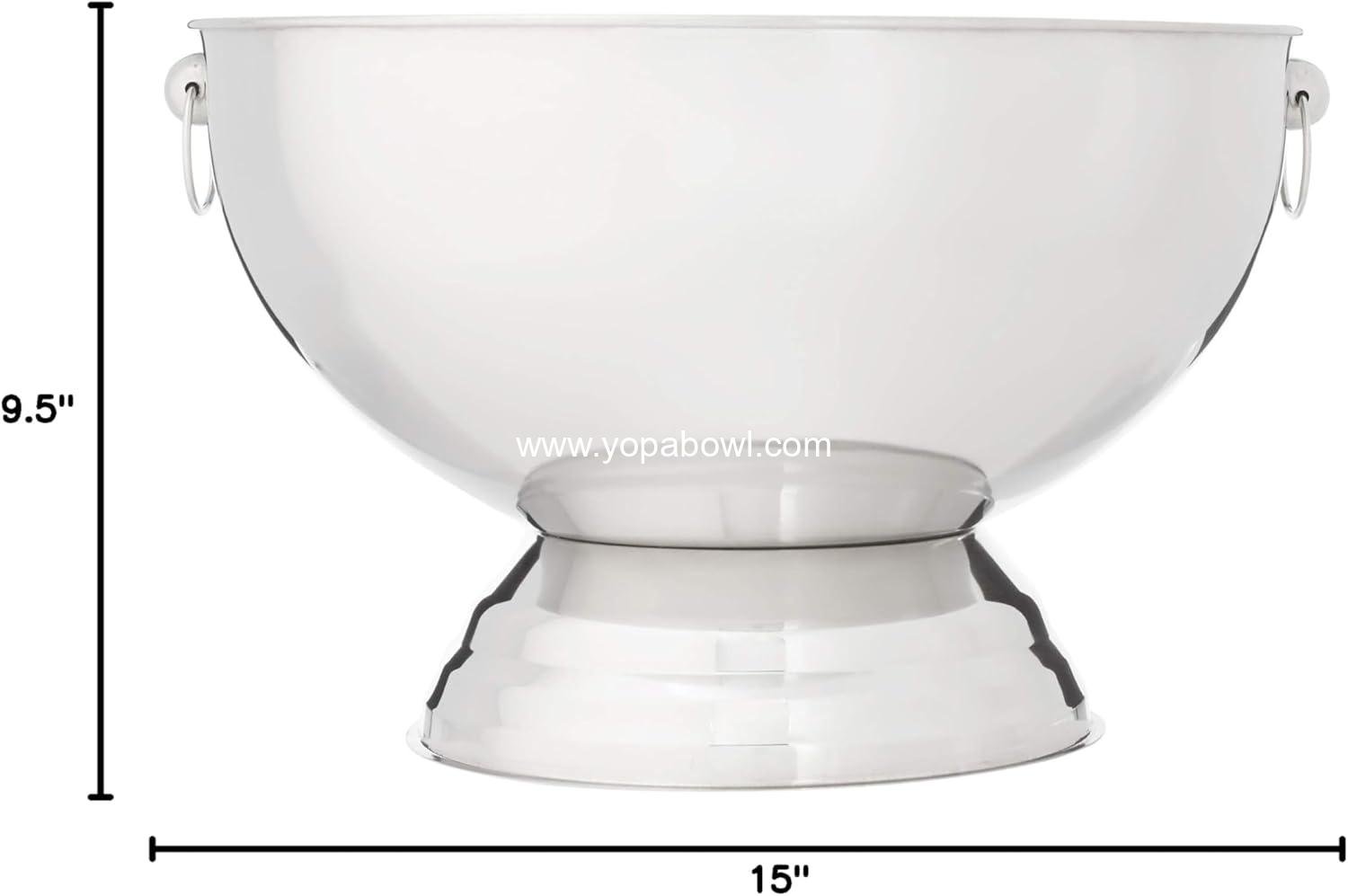 Wholesale 3.5-Gallon Stainless Steel Punch Bowl with Handles, Medium Factory