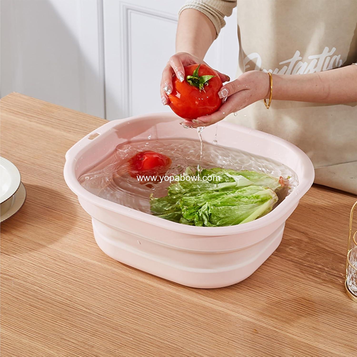 Wholesale Collapsible Wash Basin Set of 2, Foldable Small Medium Size for Laundry, Bottles, Travel, Camping - Pink Factory