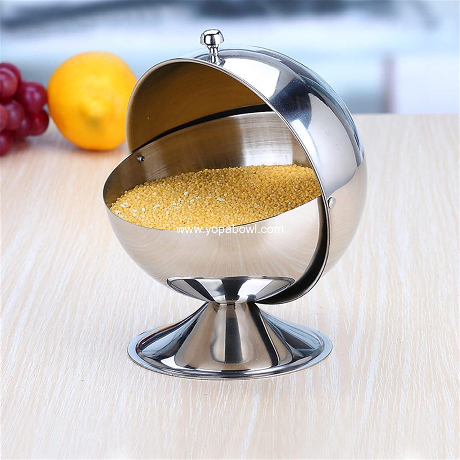 Wholesale Stainless Steel Sugar Bowl with Roll Top - 2 Pack Sugar Cube Holder, Candy Jar, Cookies and Mints Holder for Home Kitchen, Office, Parties Factory