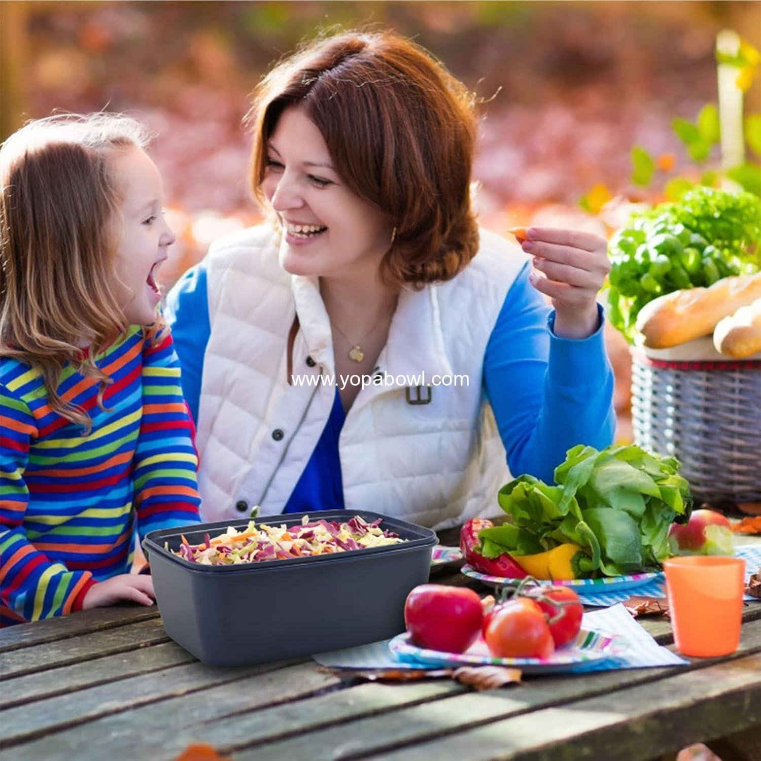 Wholesale Large Salad Container Bowl for Lunch - Adult Bento Box 68 oz, 5-Compartment Tray, 2 x 3 oz Sauce Cups, Stackable, BPA-Free (Navy) Factory Wholesale Large Salad Container Bowl for Lunch - Adult Bento Box 68 oz, 5-Compartment Tray, 2 x 3 oz Sauce Cups, Stackable, BPA-Free (Navy) Factory