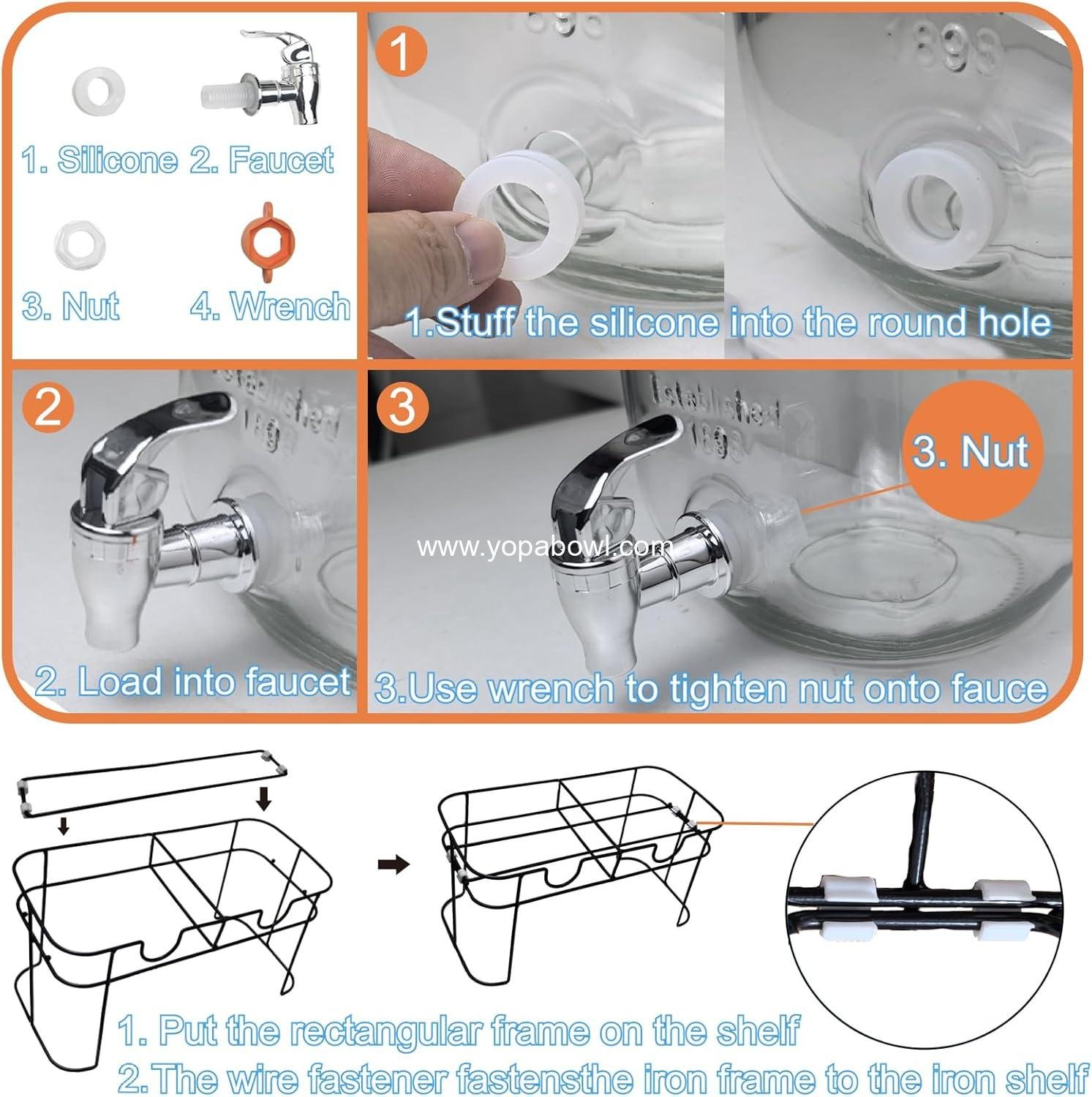 Wholesale 1 Gallon Glass Drink Dispenser Set, 2-Pack Juice Lemonade Iced Tea Water Stand with Spigot for BBQ, Picnic, Party - Factory Wholesale 1 Gallon Glass Drink Dispenser Set, 2-Pack Juice Lemonade Iced Tea Water Stand with Spigot for BBQ, Picnic, Party - Factory