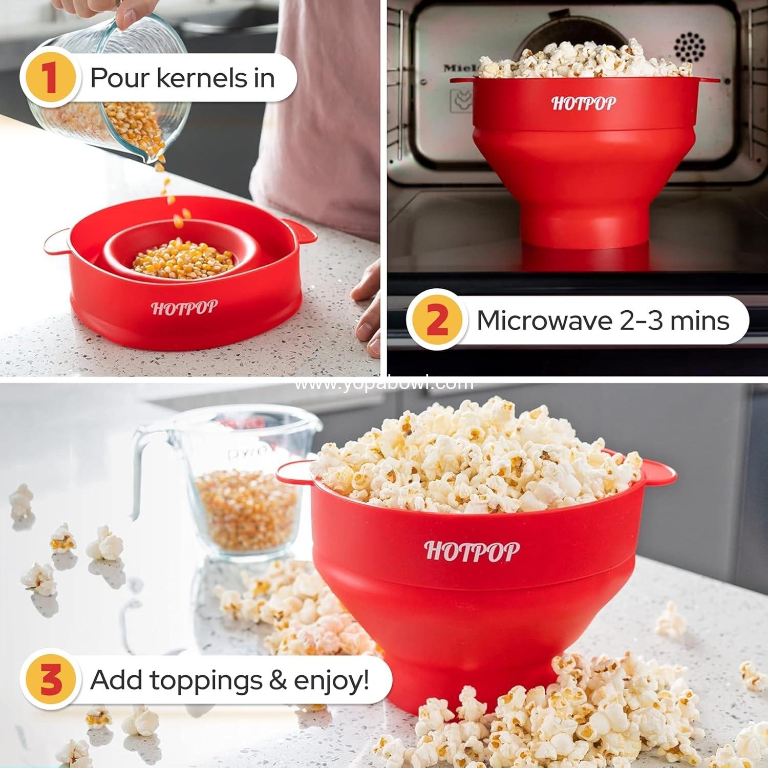 Wholesale Silicone Popcorn Maker - Microwave Popcorn Popper with Handles - 15-Cup Collapsible Bowl, Heat-Resistant, Easy to Clean, Ideal for Family Movie Nights - Factory